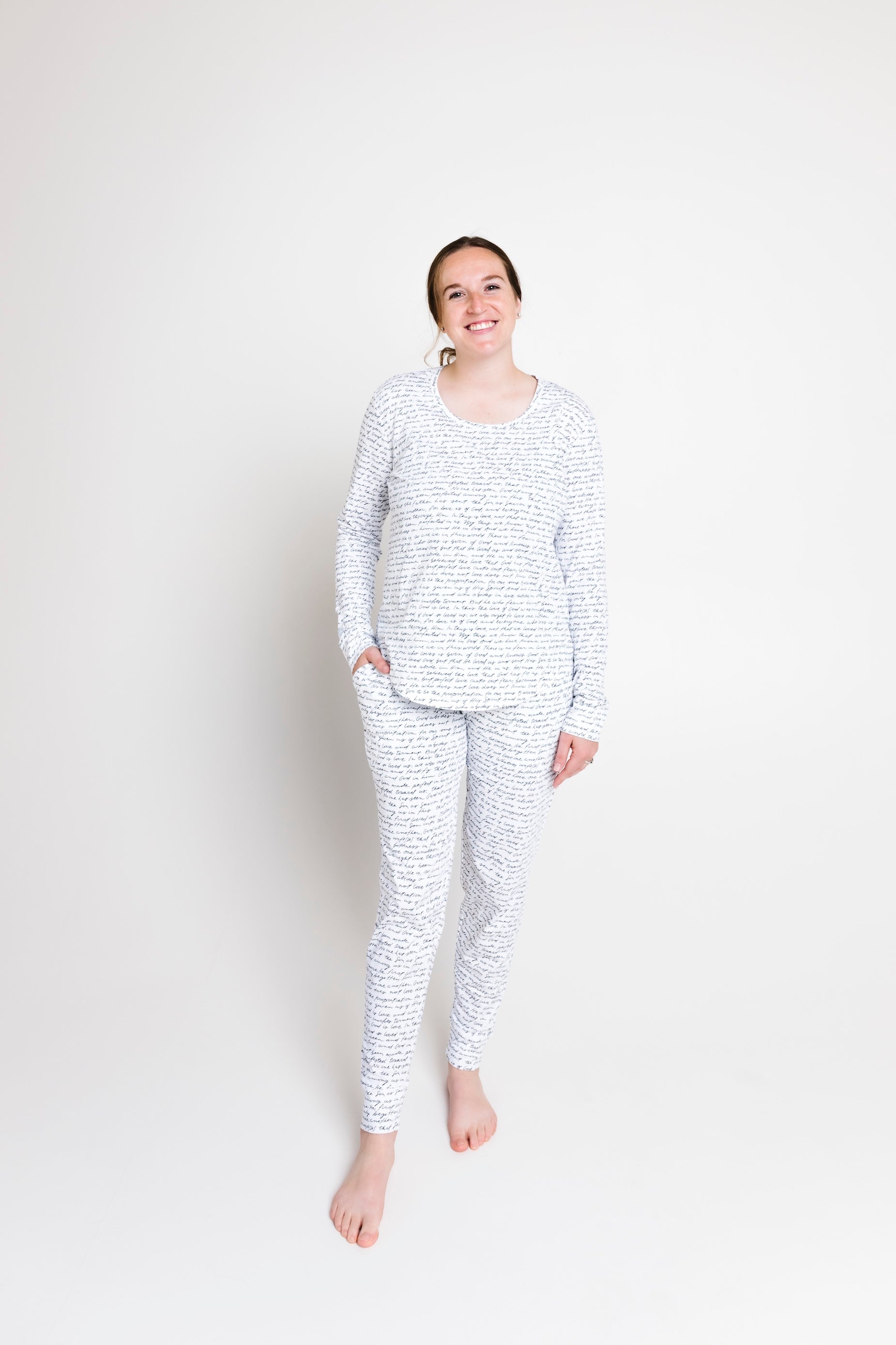 Love One Another Womens Pj Jogger Set Cotton