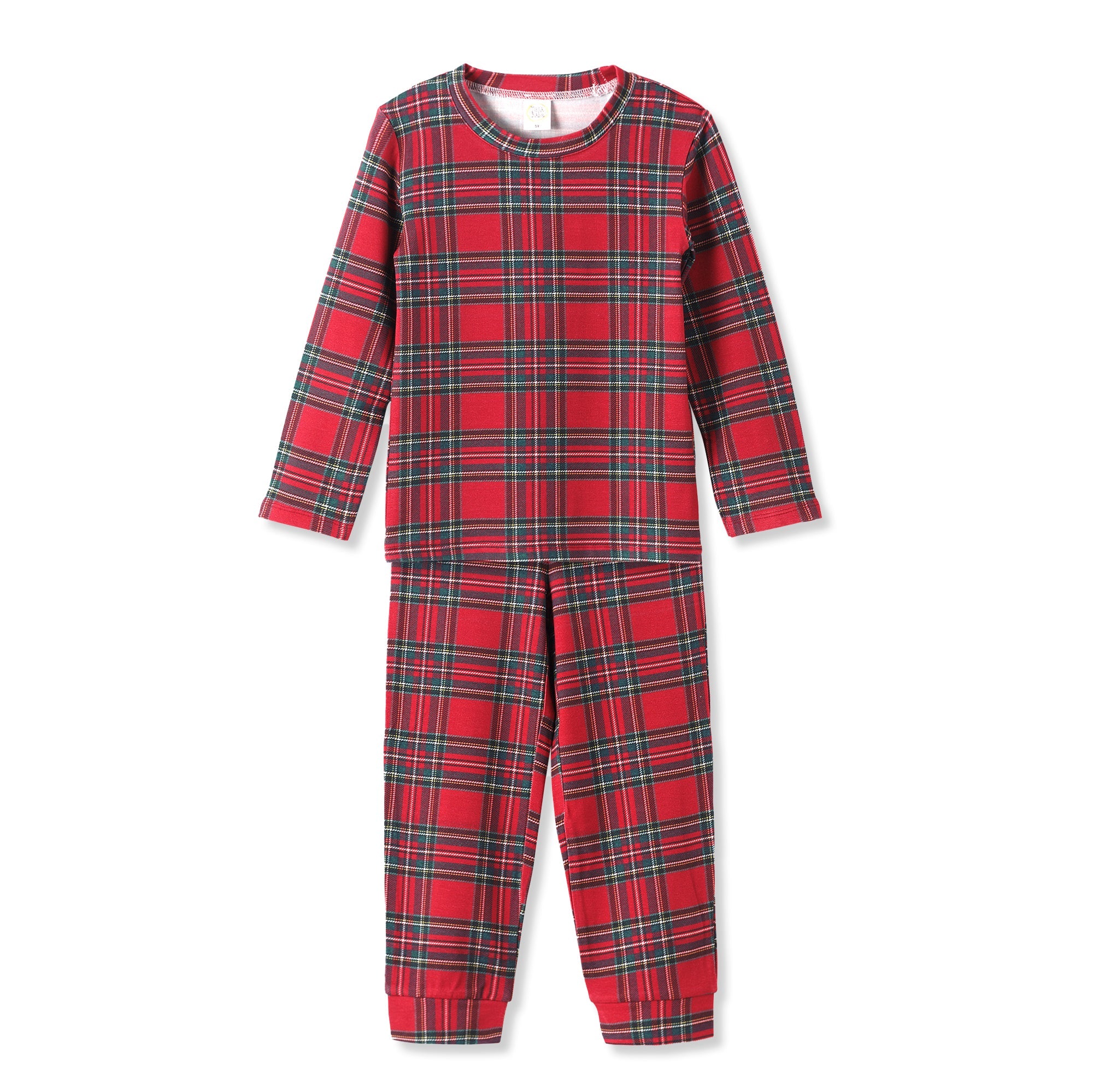Christmas Bamboo Kids' Pajama Set – Classic Tartan Plaid Holiday