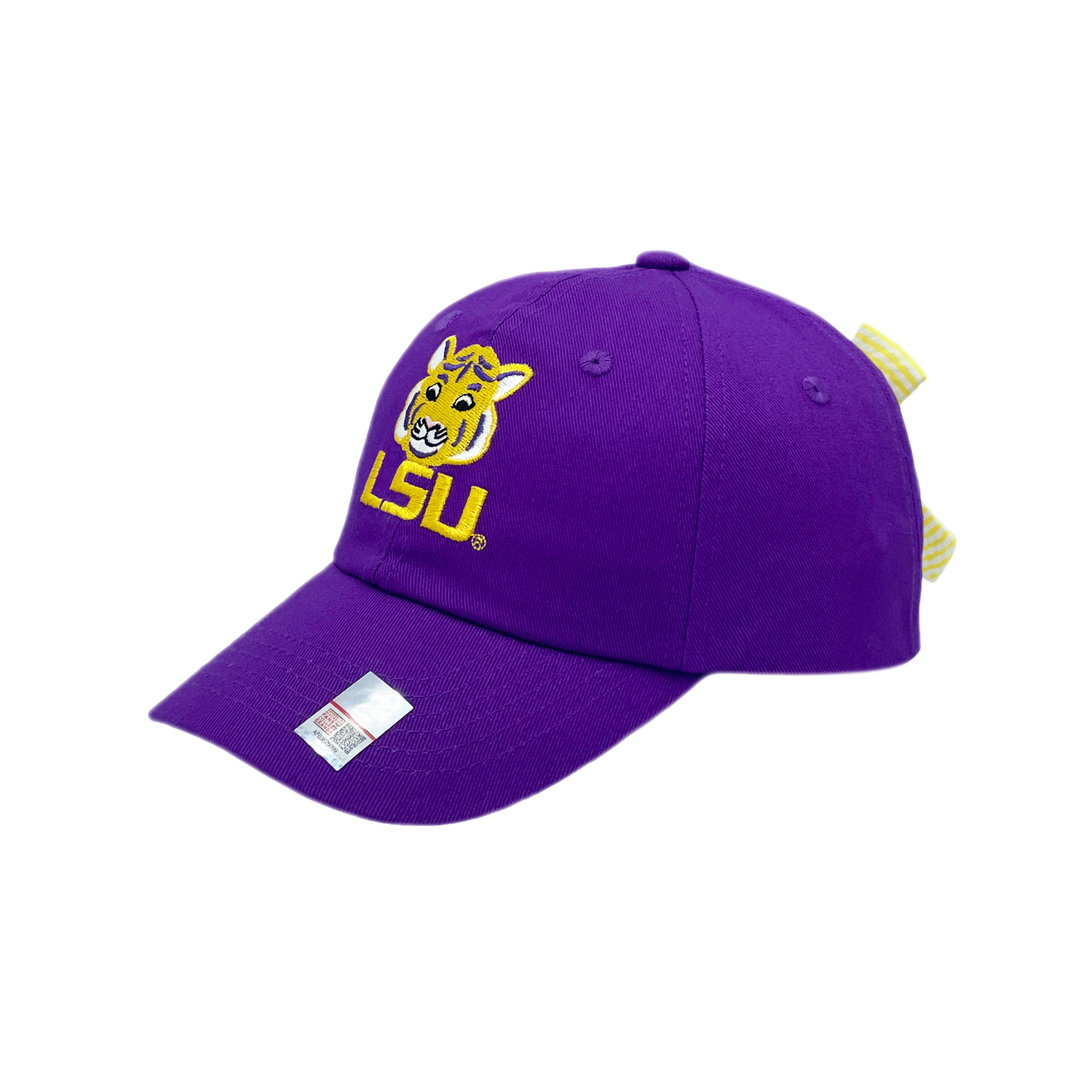 Officially Licensed Lsu Tigers Bow Baseball Hat (youth)