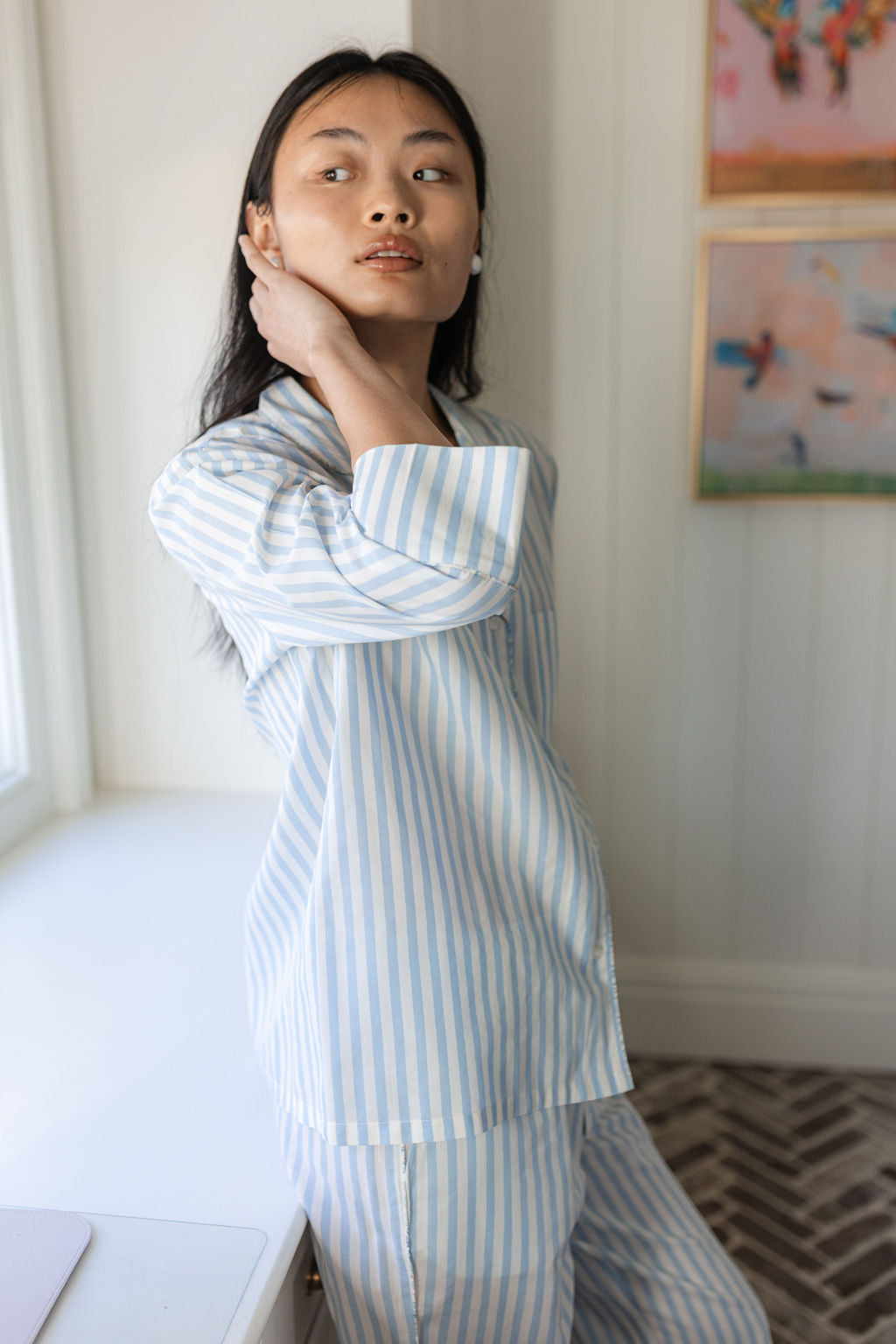 Classic Cotton Striped Capri Pajamas