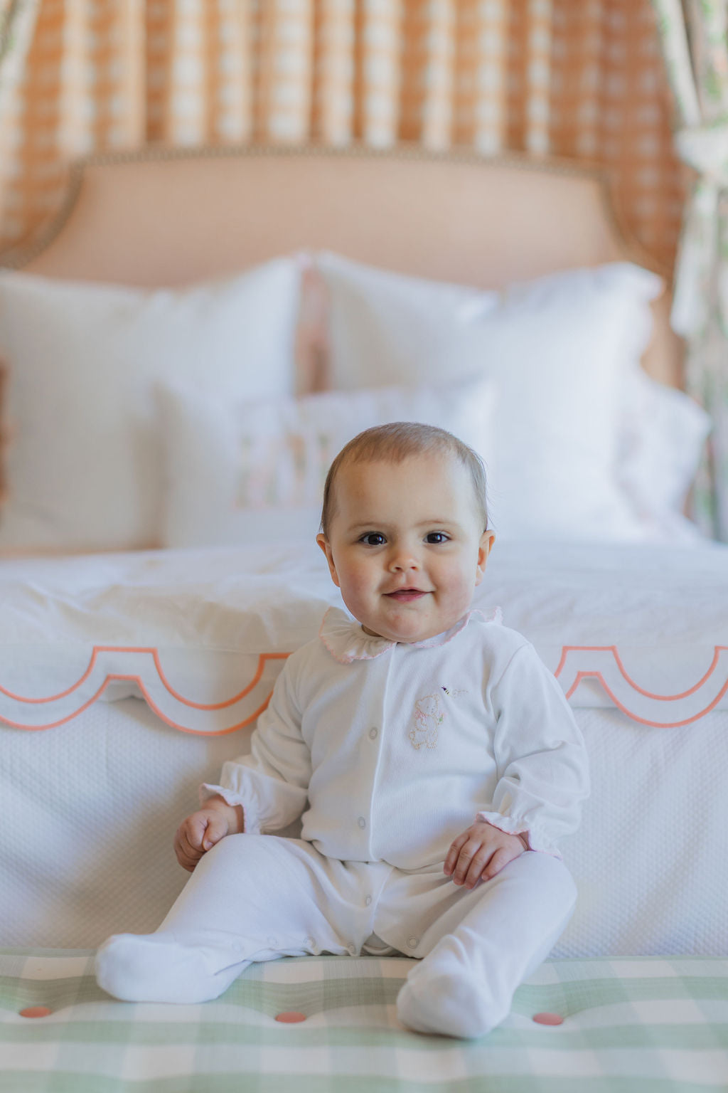 Baby Teddy Bear Cotton Knit Footie