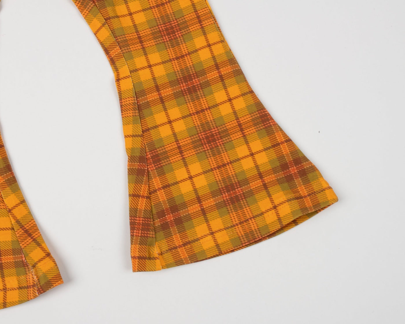 Plaid Jersey Bell Bottoms Flare Pants For Babies, Toddlers And Girls