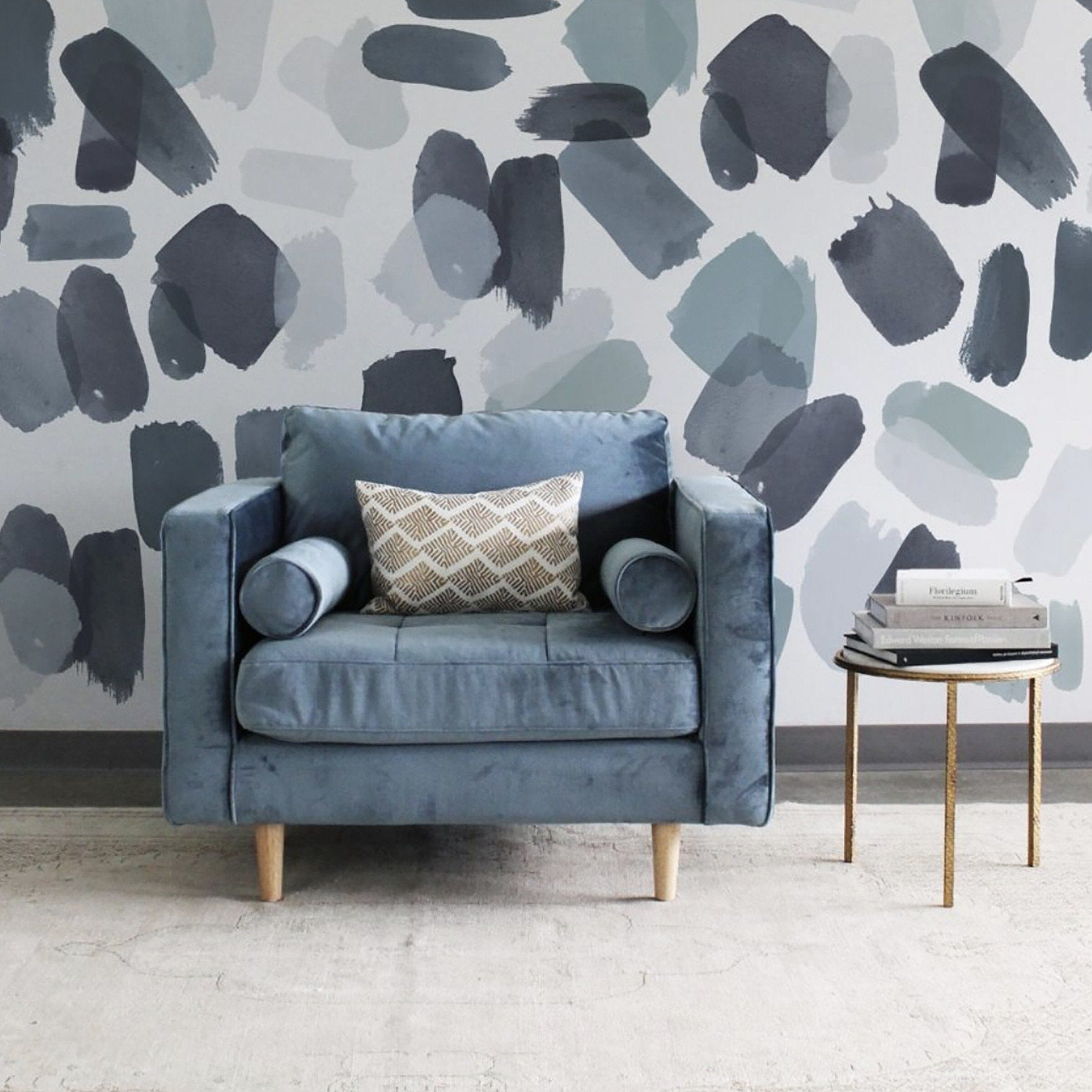 Large Indigo Brush Stroke Wall Decals