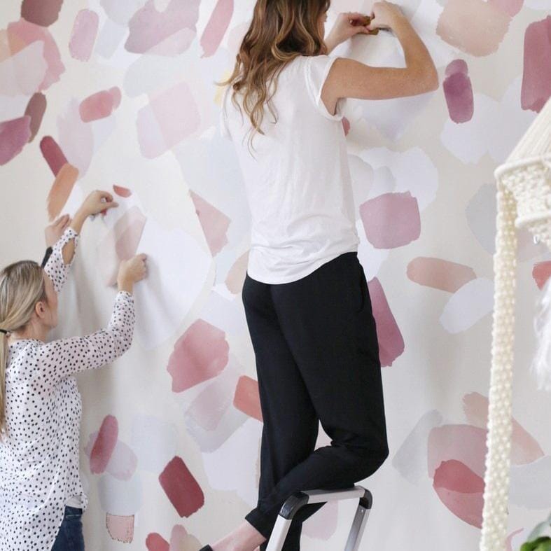 Large Pink Brush Stroke Wall Decals