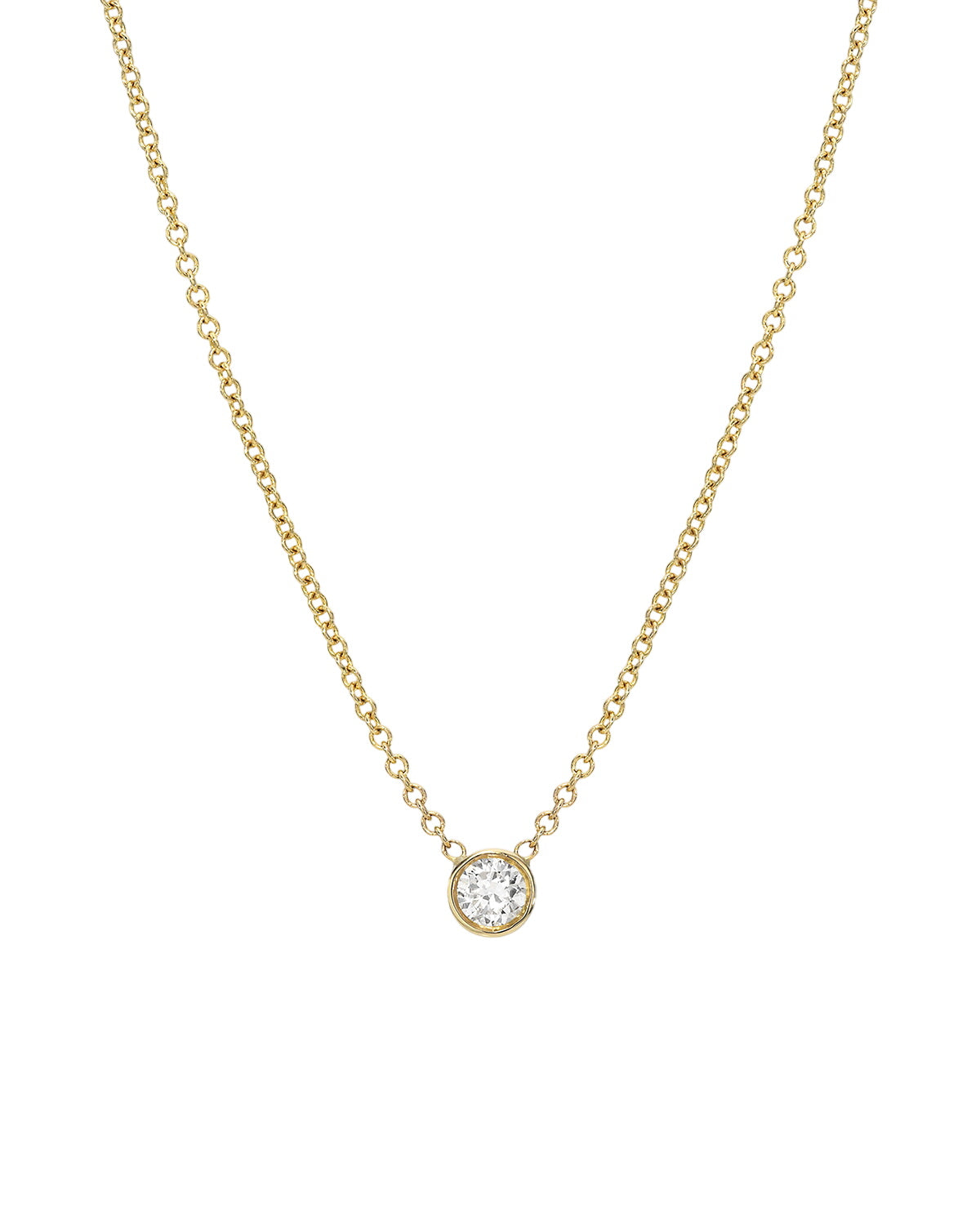Large Bezel Diamond Necklace
