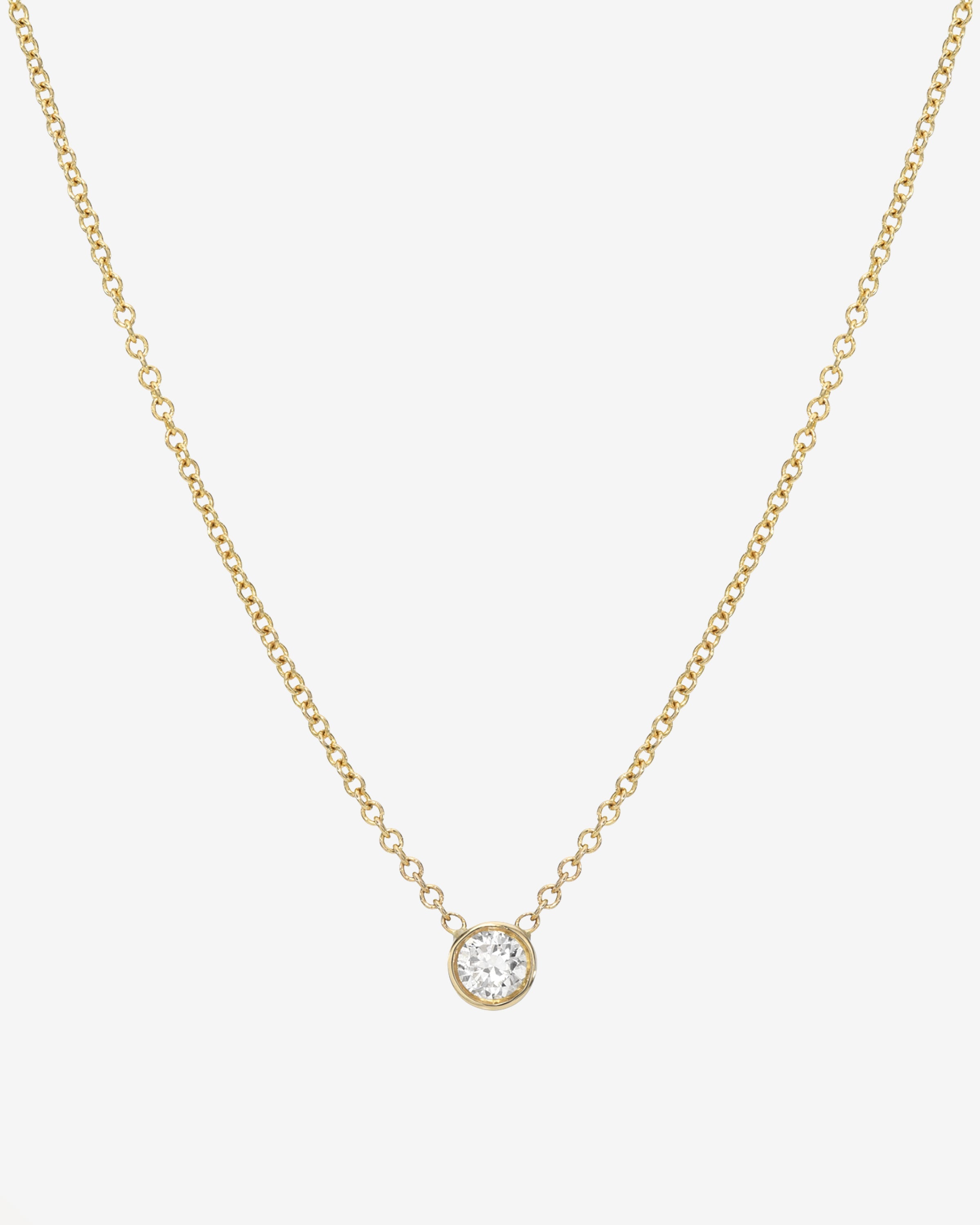 Large Bezel Diamond Necklace