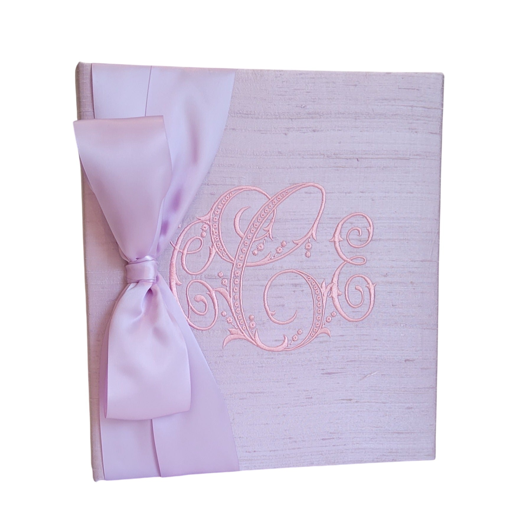 Baby Memory Book - Lavender Silk (w/ Satin Bow)