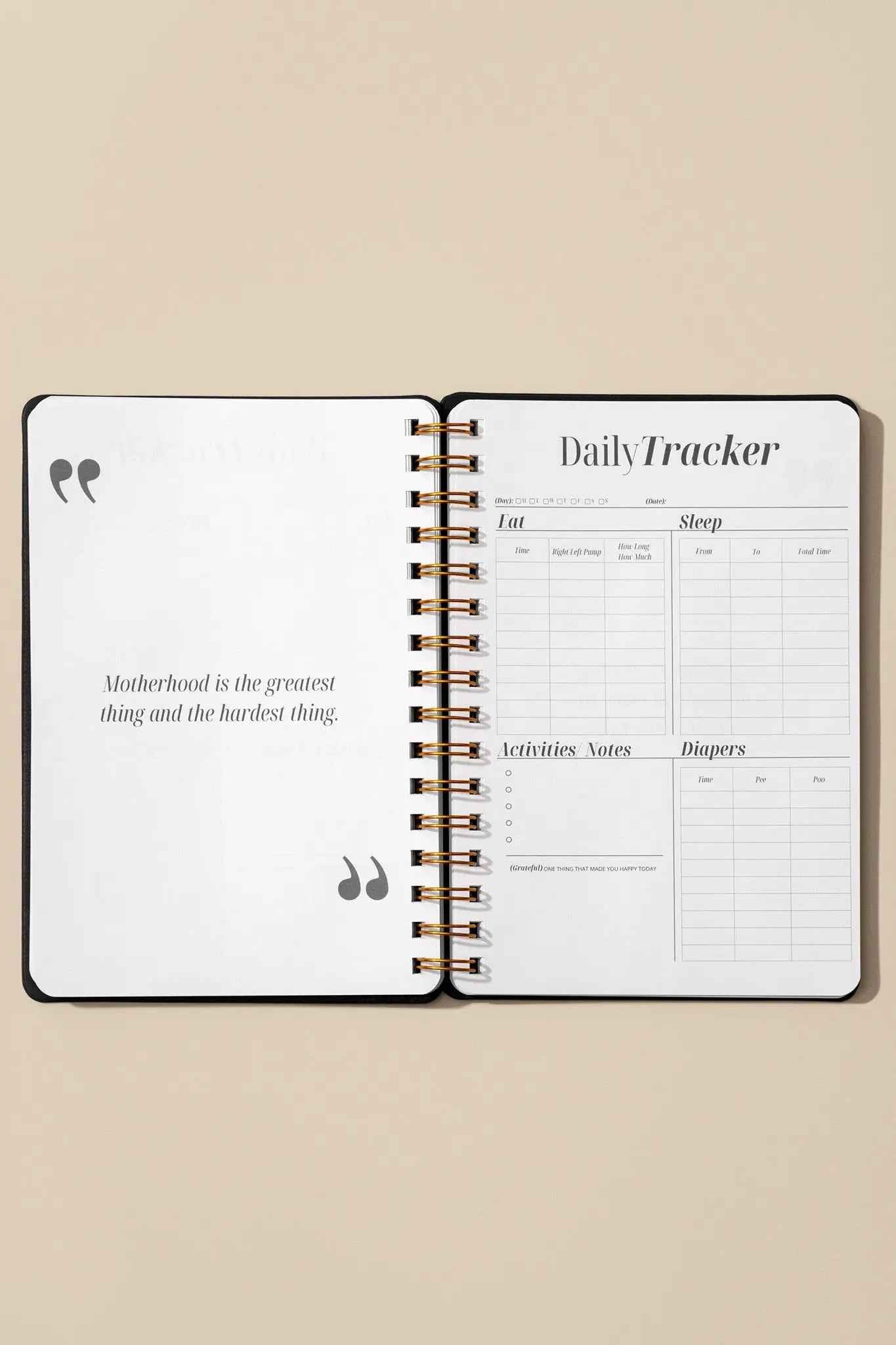 Journal: Journal Prompts For Mama + Daily Tracker For Baby