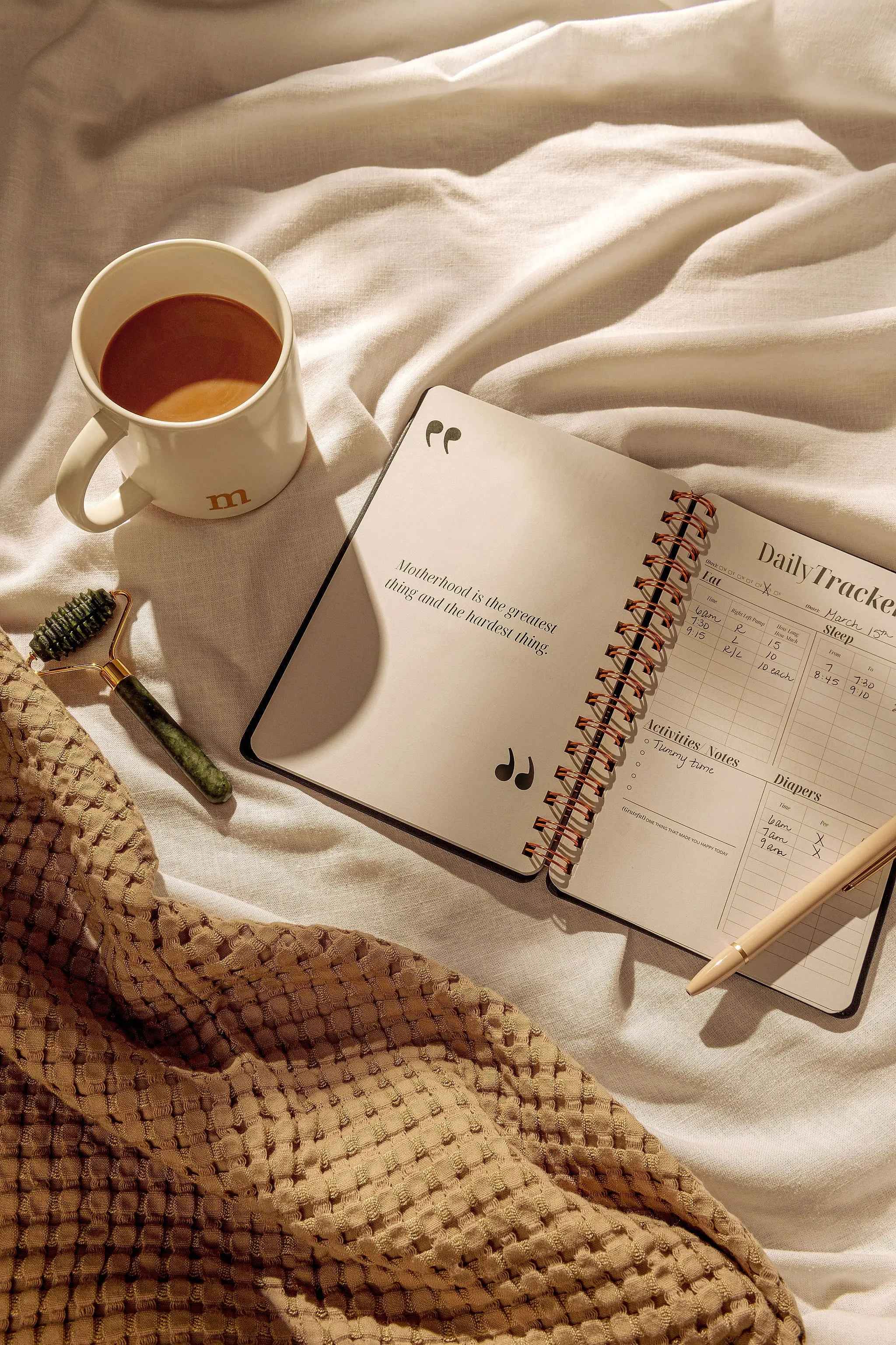 Journal: Journal Prompts For Mama + Daily Tracker For Baby