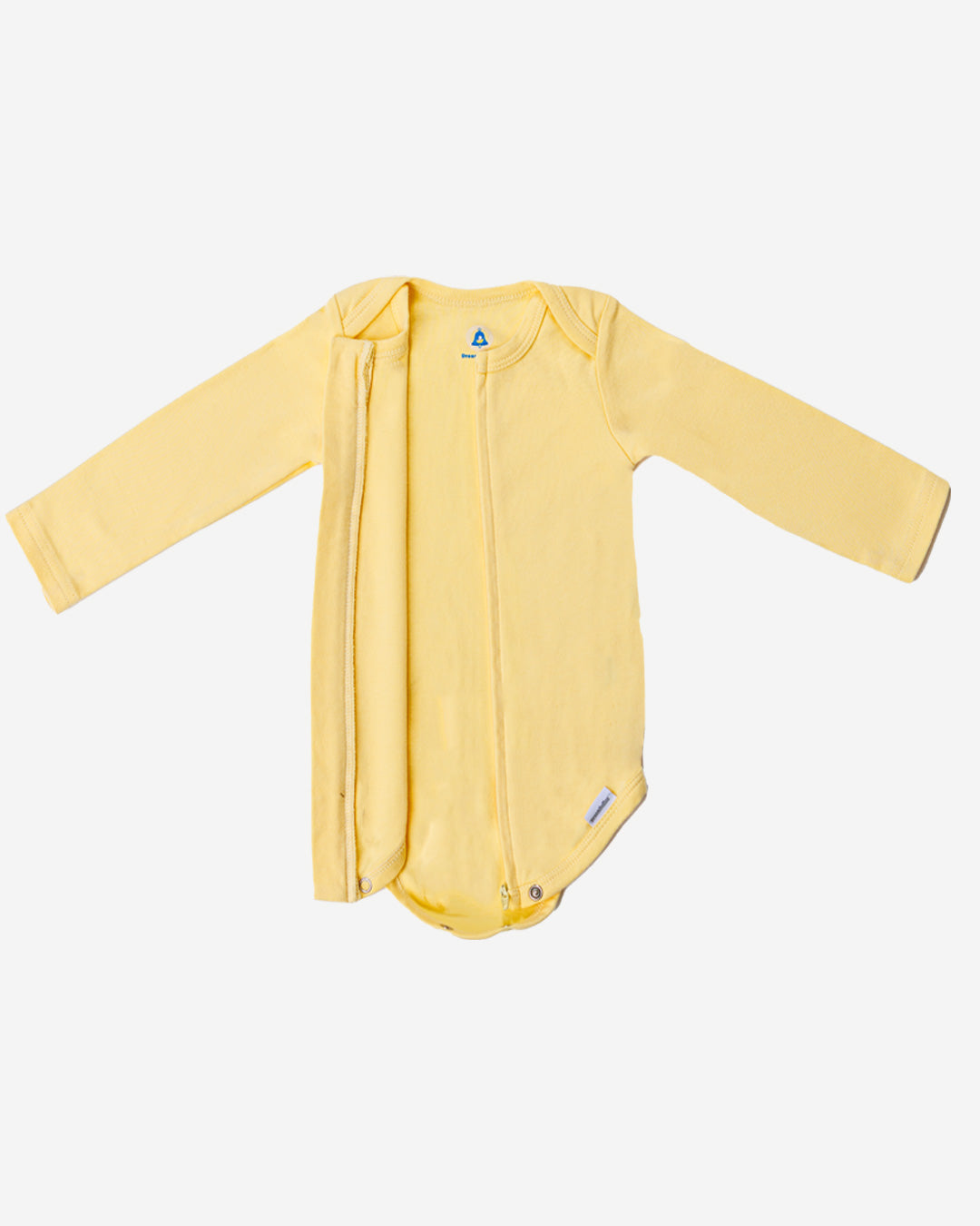 Long Sleeve Zipper Bodysuit In Lemon, 9-12m