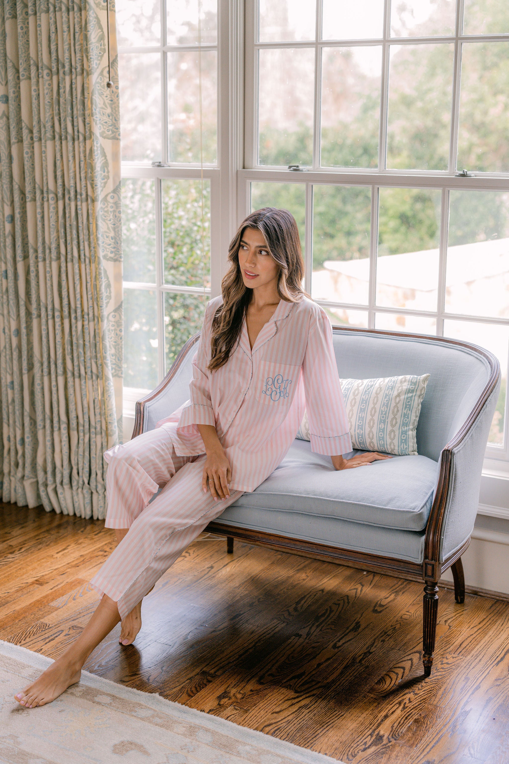 Classic Cotton Striped Capri Pajamas