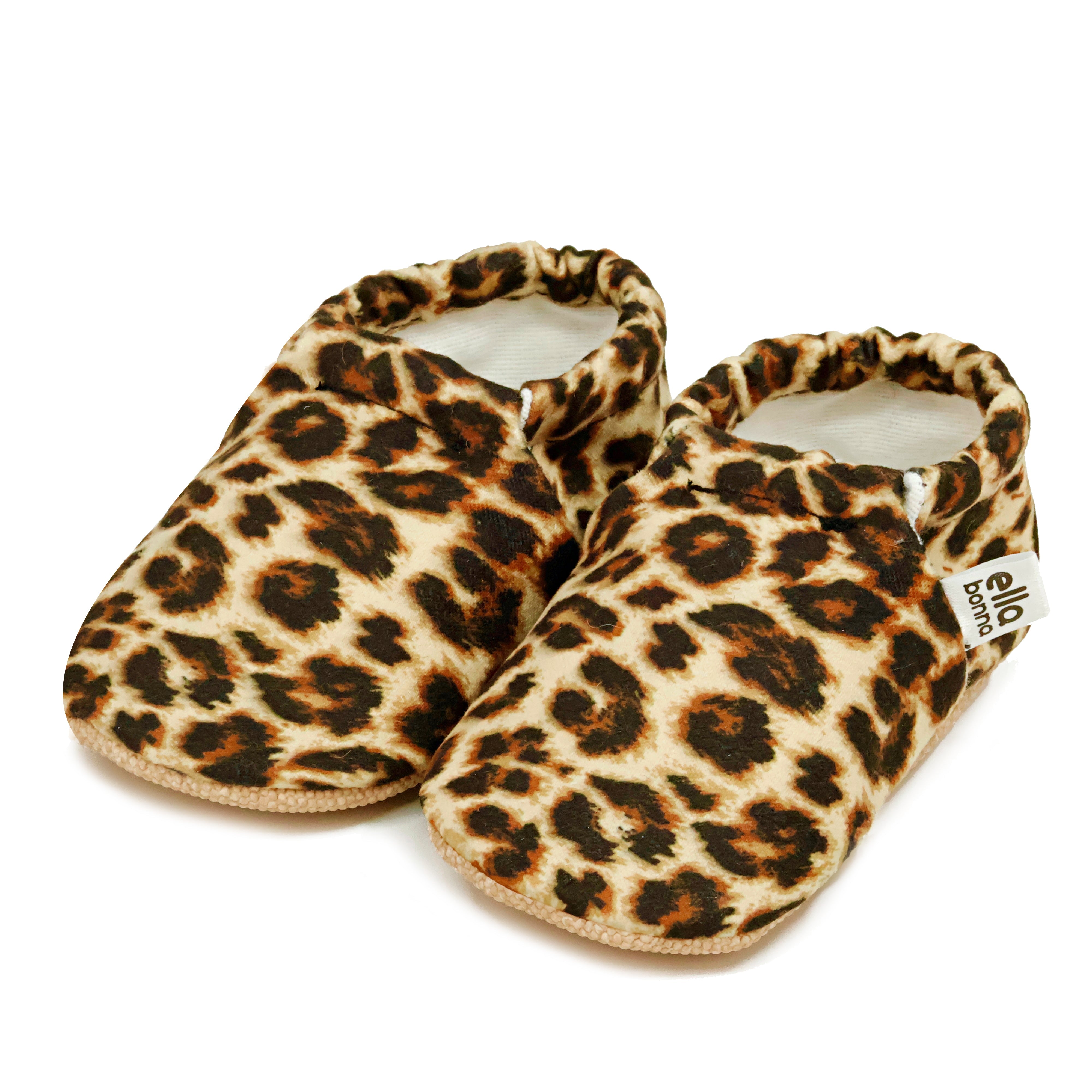 Ella Bonna Non-slip Sole Leopard Patterned Baby Booties, Home Boot Slippers Nursery Shoes