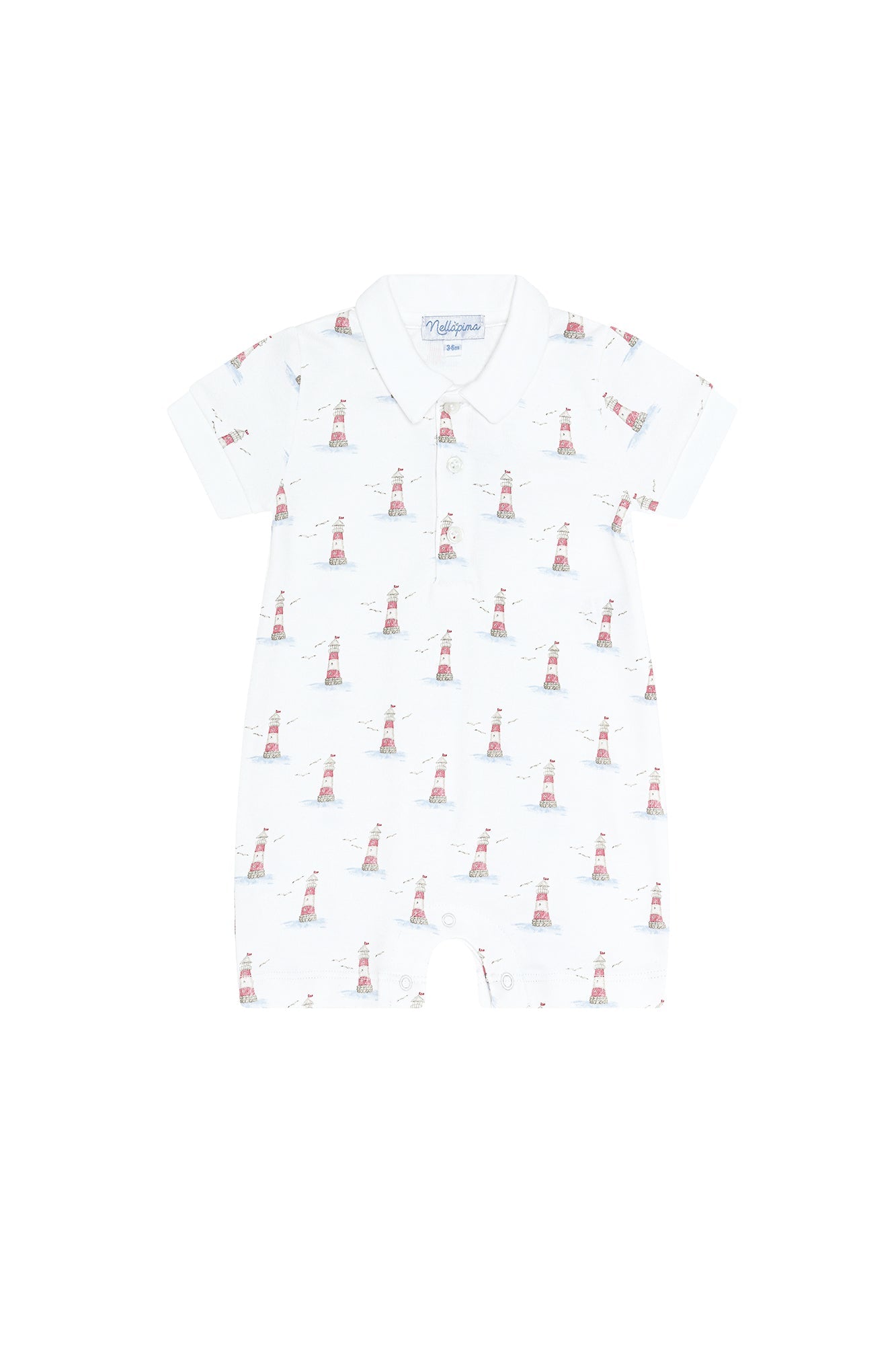 Lighthouse Print Romper Short Sleeve