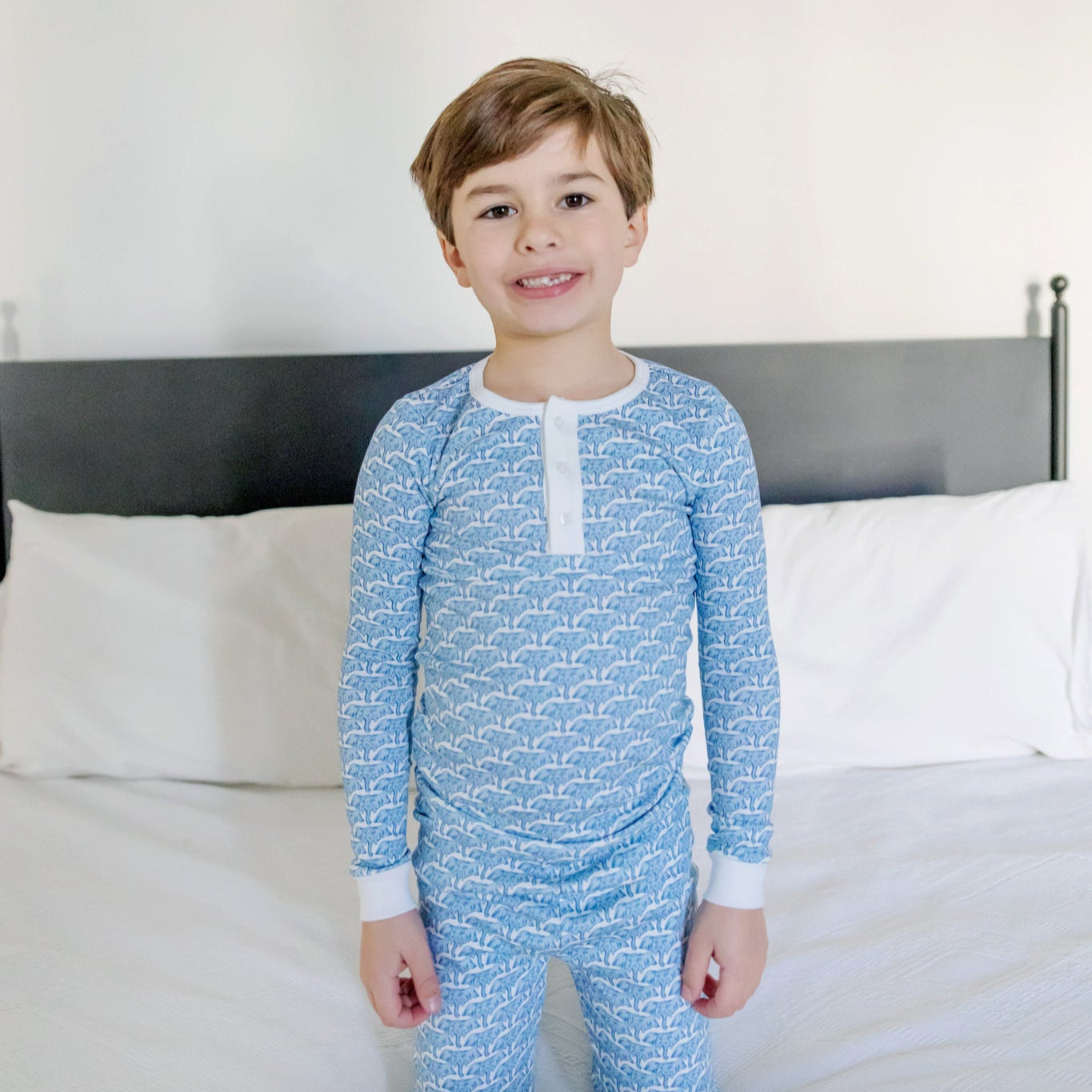 Jack Boys' Pajama Pant Set - African Elephants Blue