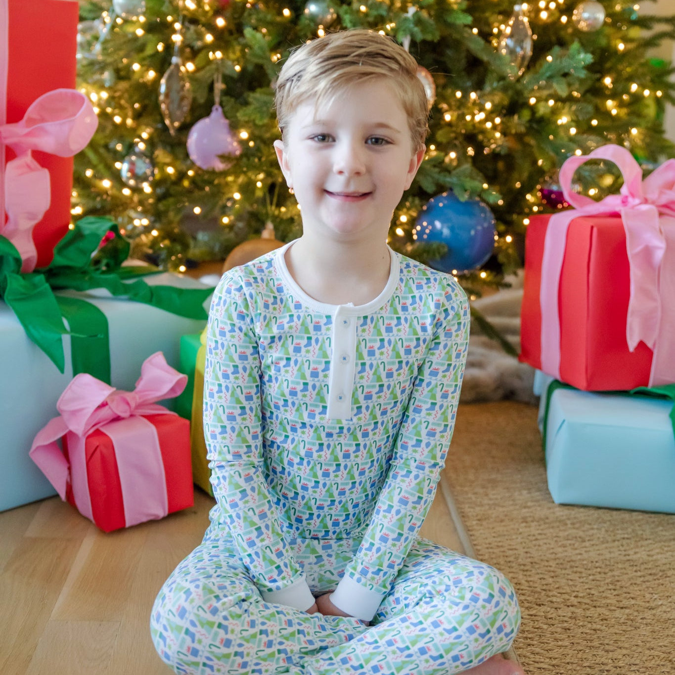 Jack Boys' Pajama Pant Set Mod Holiday Blue