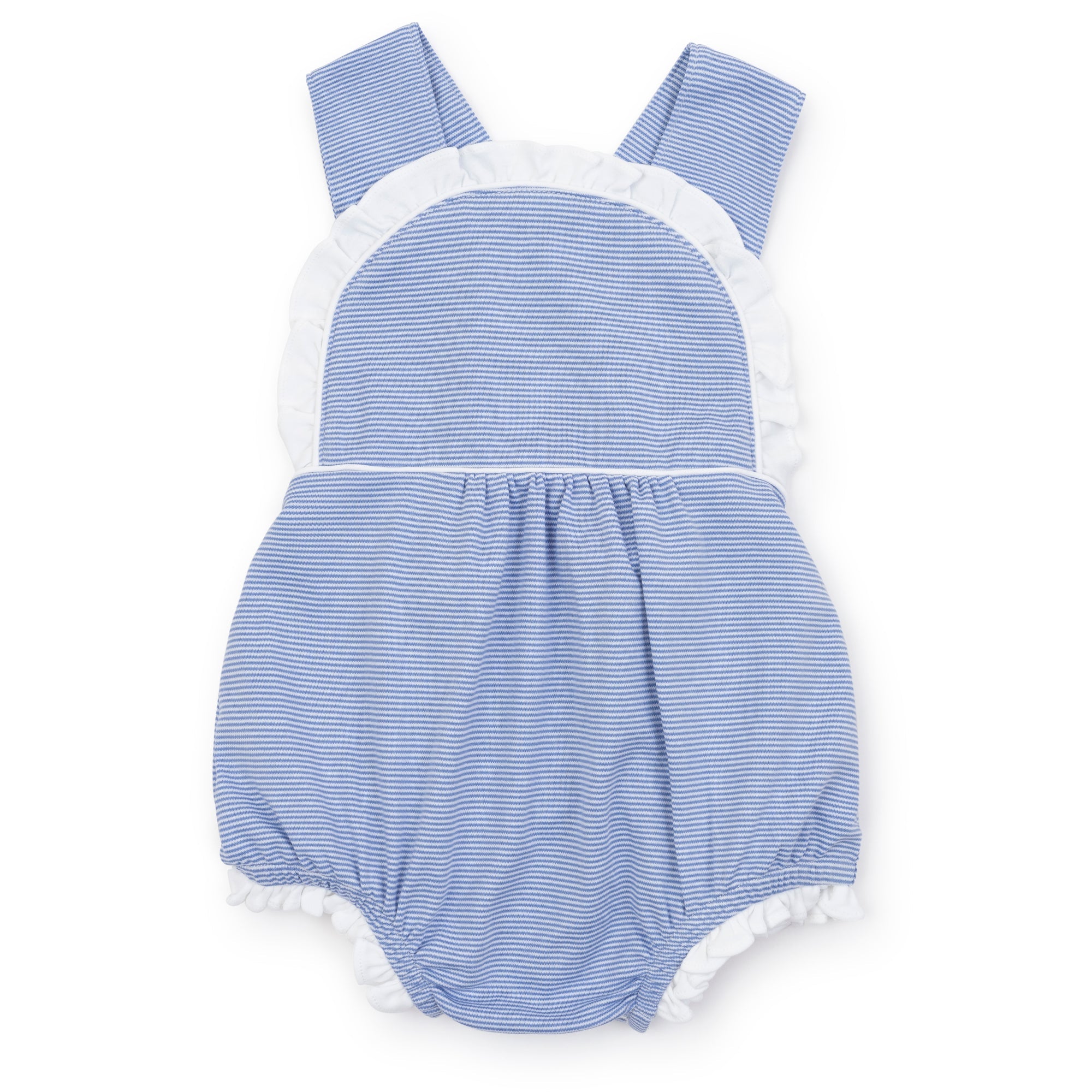 Eloise Girls' Pima Cotton Bubble - Blue And White Stripes