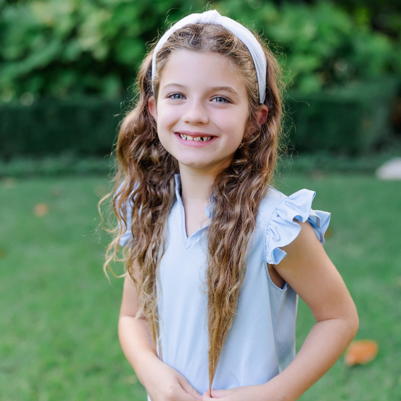 Ellie Girls' Sleeveless Performance Top By Lh Sport Light Blue