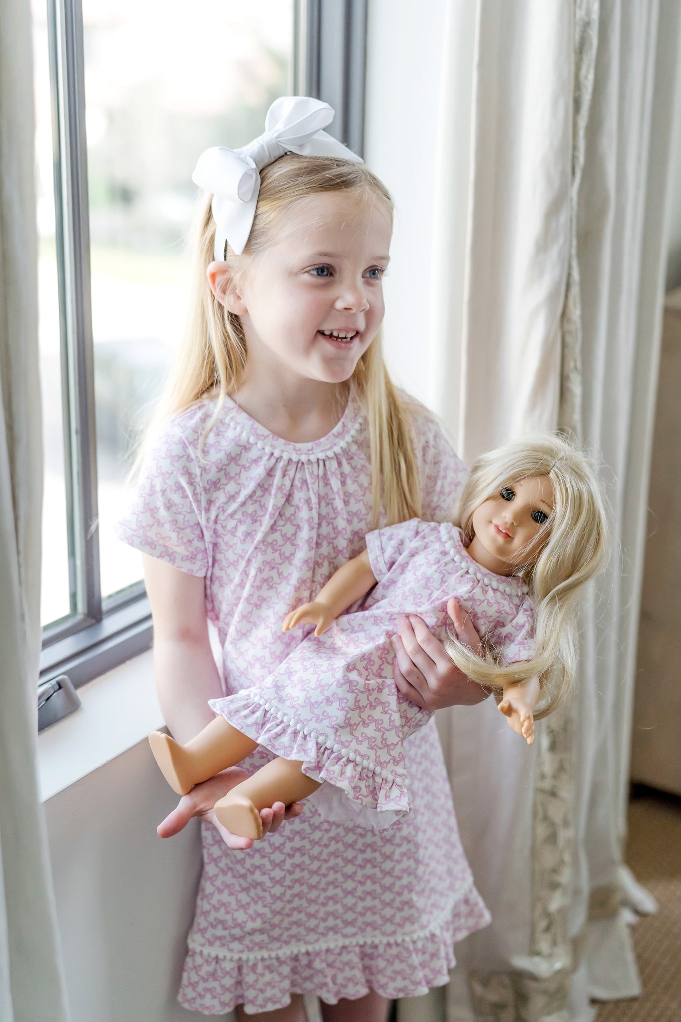 Camden Doll Dress - Pretty Pink Bows