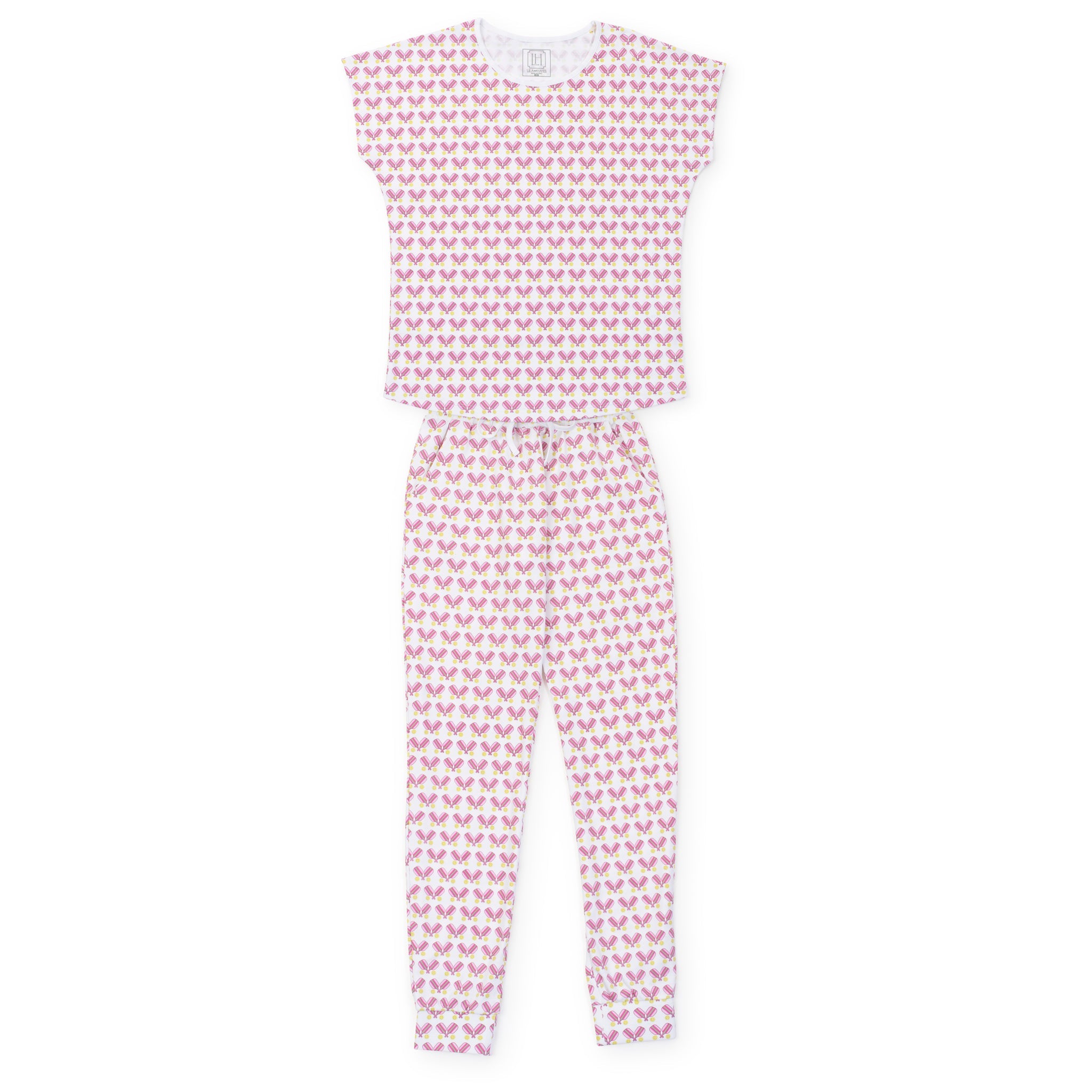 Melanie Women's Pajama Jogger Pant Set Pickleball Pink
