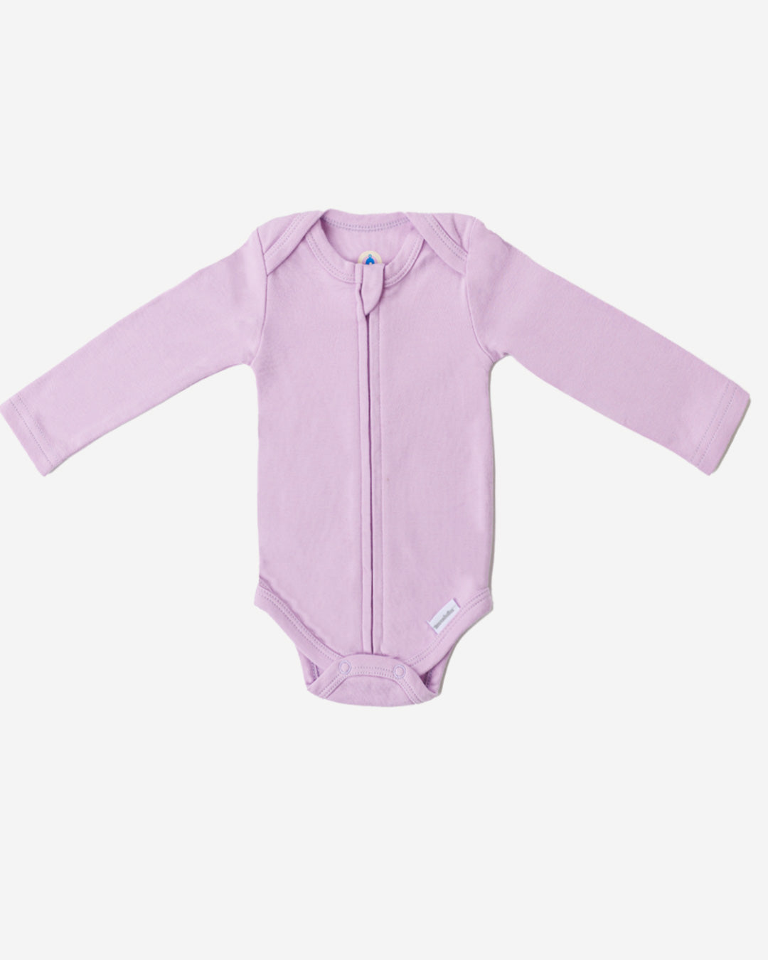 Long Sleeve Zipper Bodysuit In Lilac