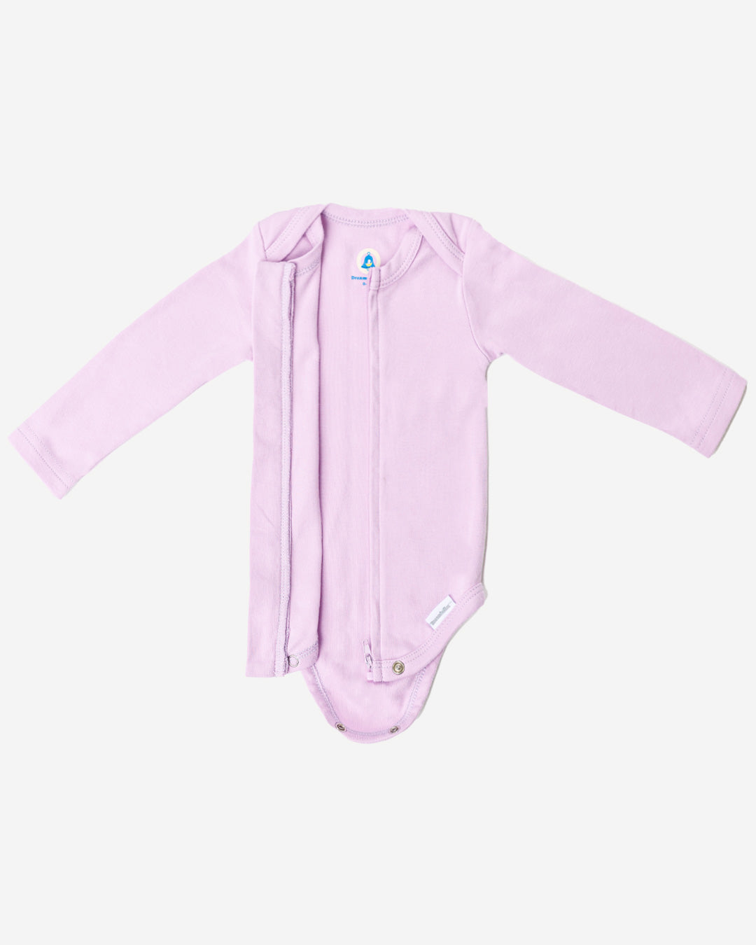 Long Sleeve Zipper Bodysuit In Lilac, 6-9m