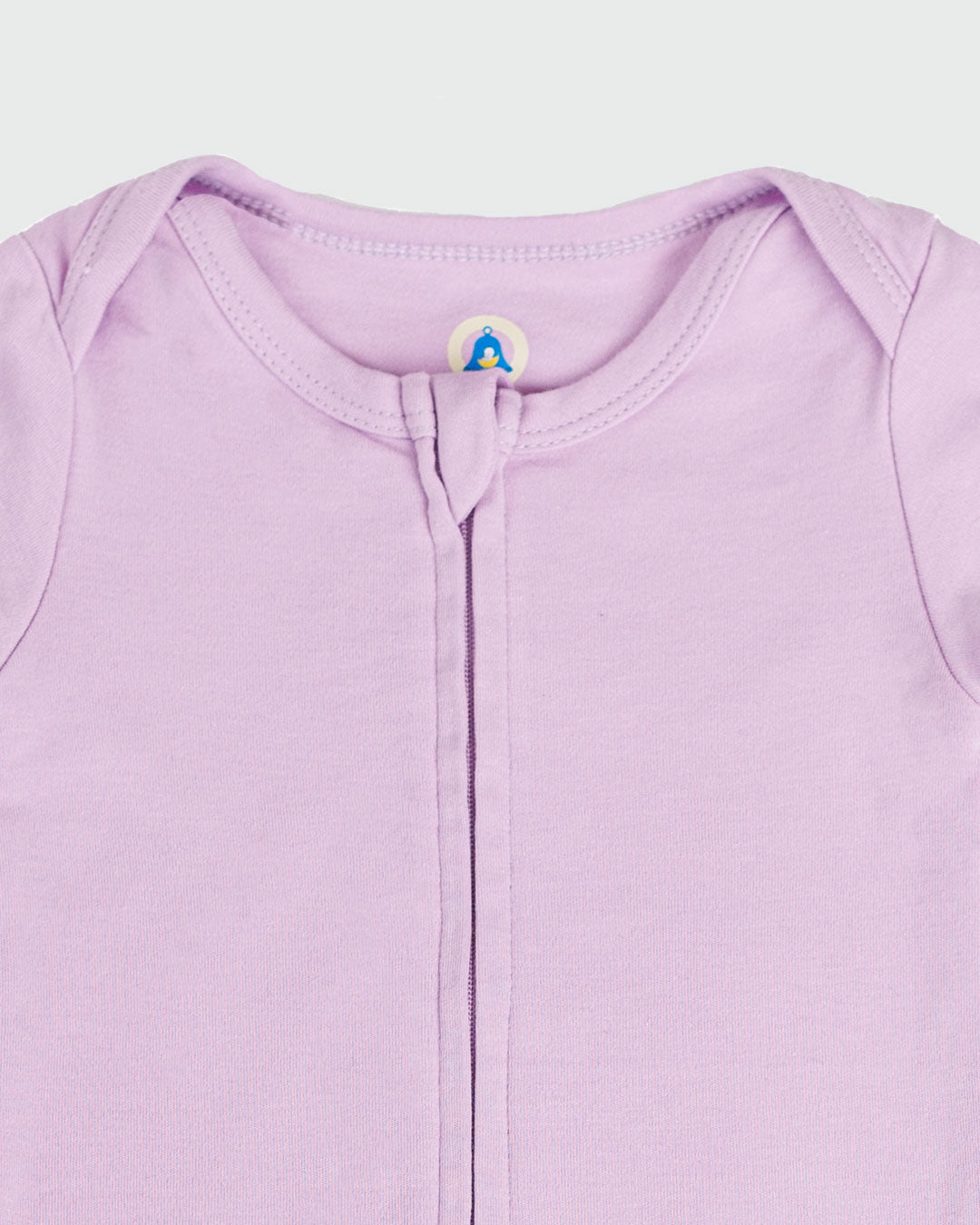 Short Sleeve Zipper Bodysuit In Lilac, 6-9m