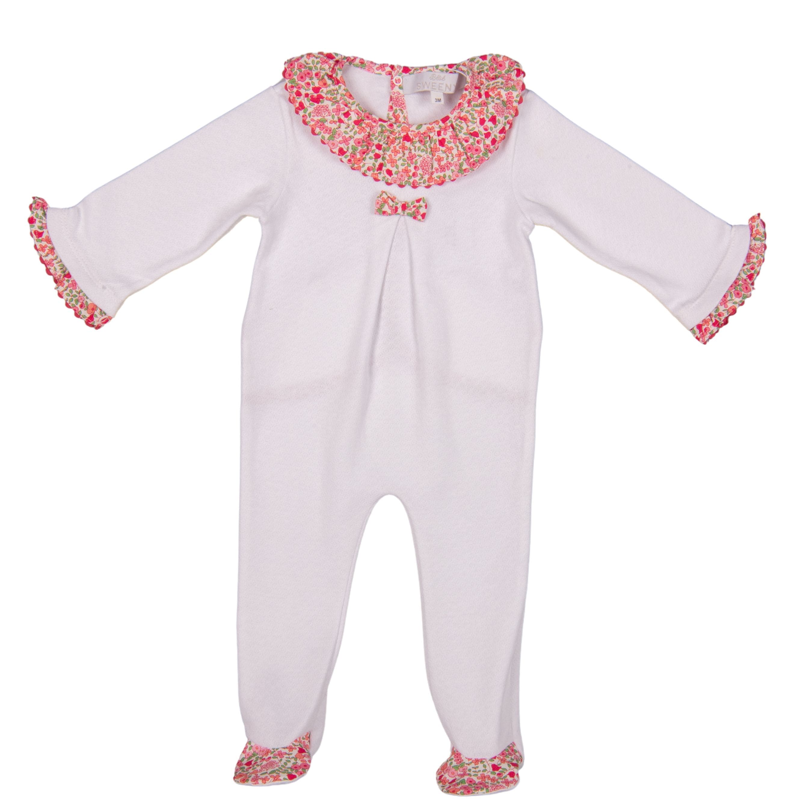 Lili Rose | Girls White Pointelle Cotton All-in-one
