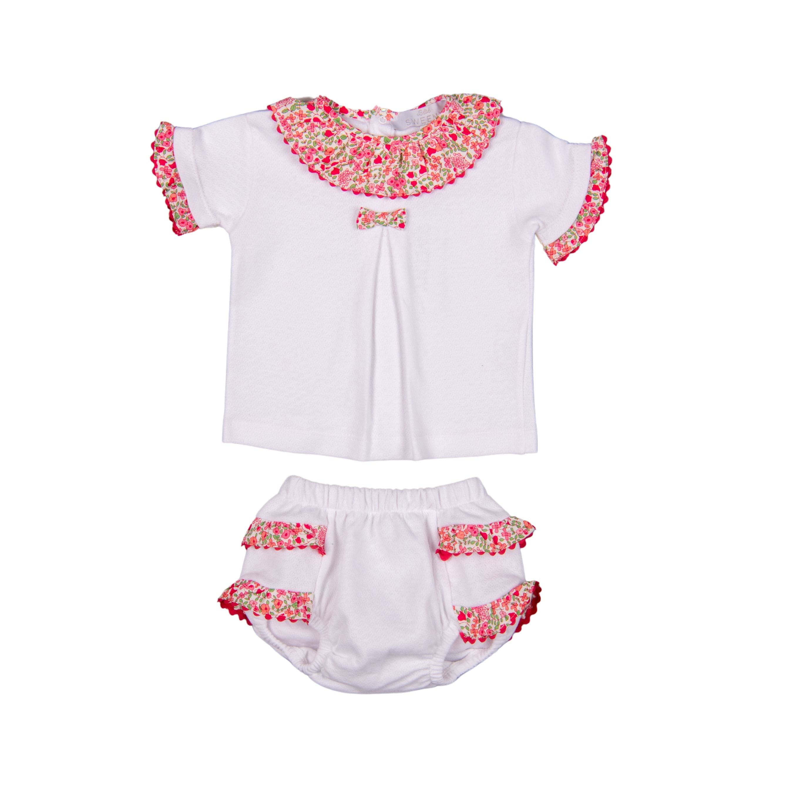 Lili Rose | Baby Girls White Pointelle Cotton Shorts Set