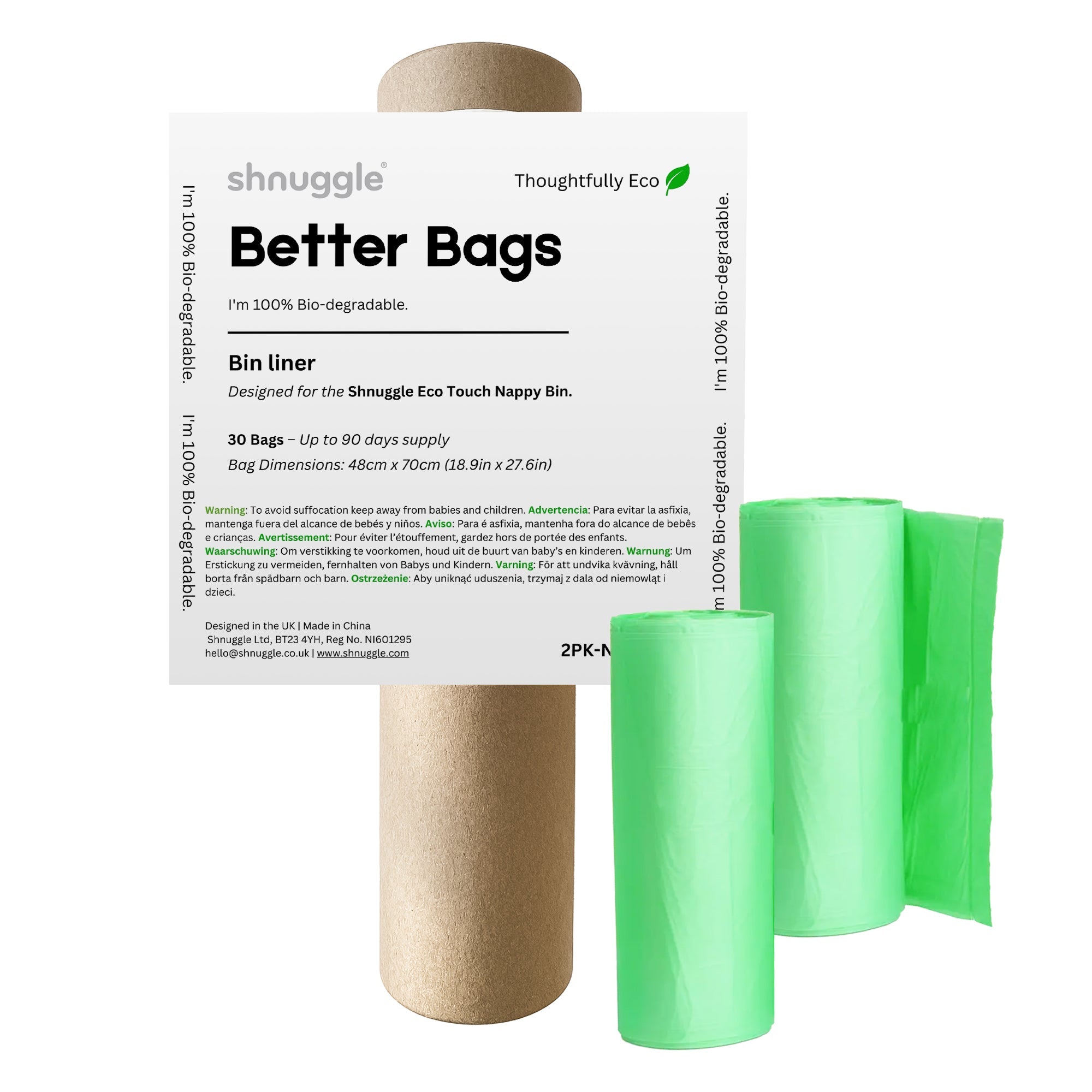 Shnuggle Better Bag Nappy Bin Diaper Pail Liners 30 Bags