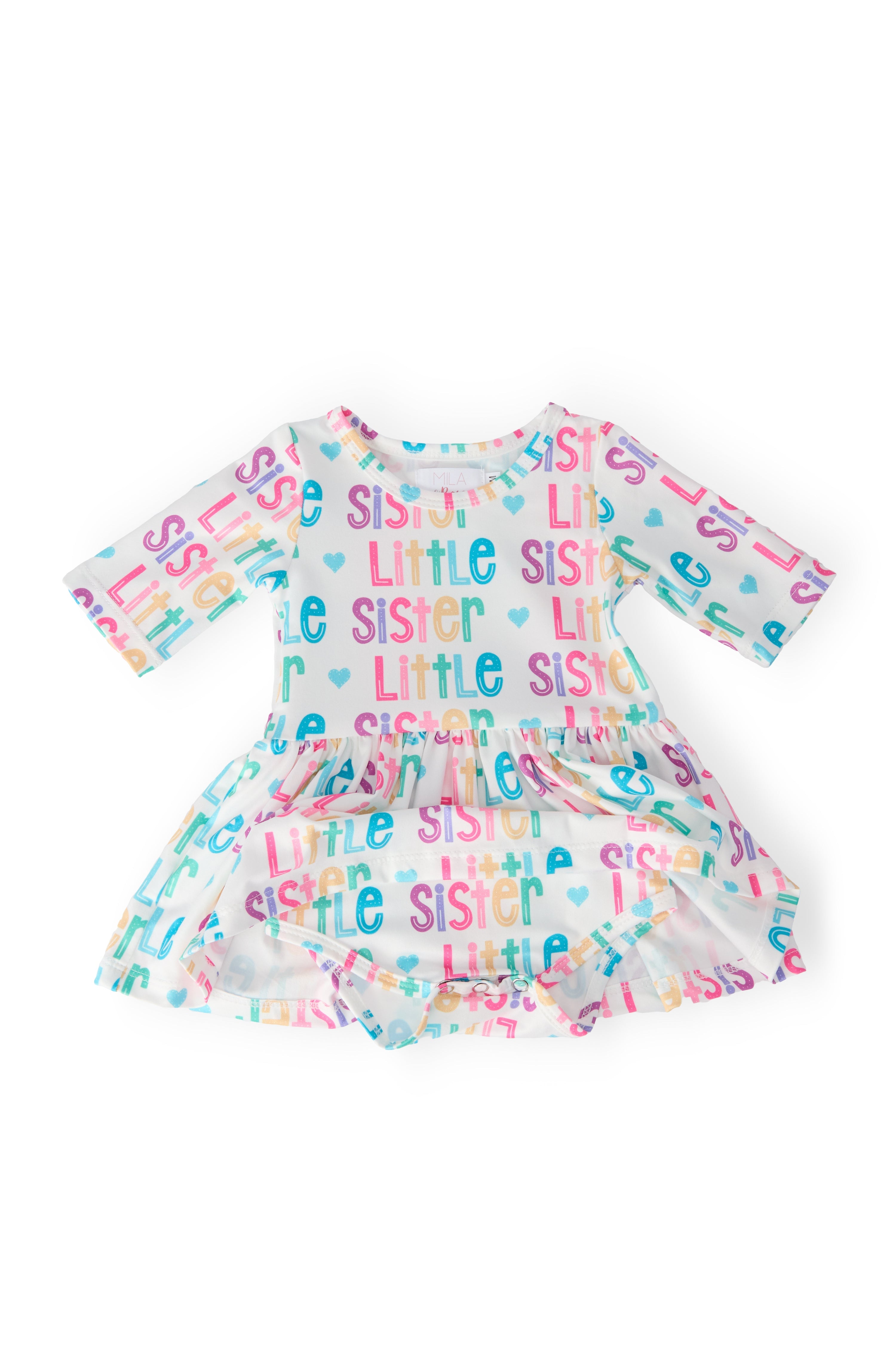 Little Sister 3/4 Sleeve Twirl Bodysuit