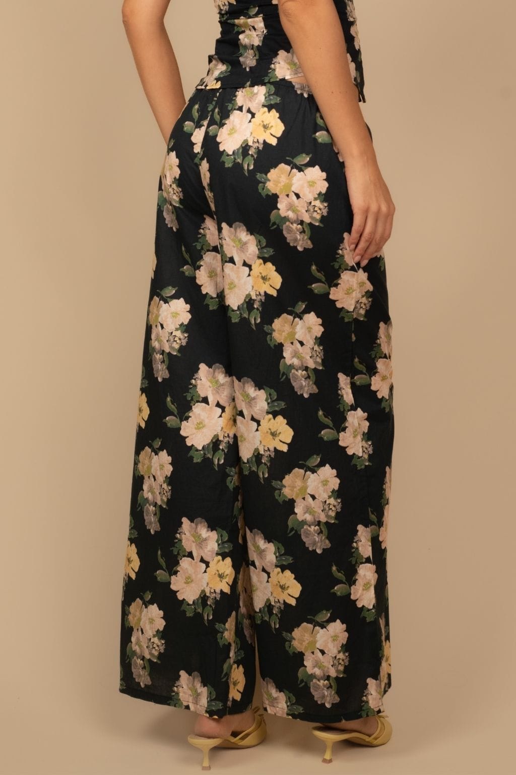 Liz Floral Drawstring Wide-leg Pant
