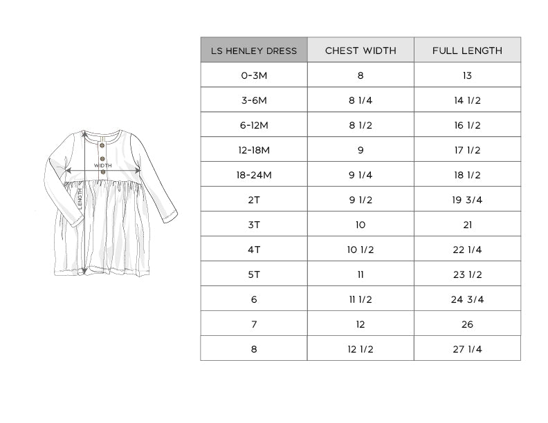 Girl's Long Sleeve Henley Dress