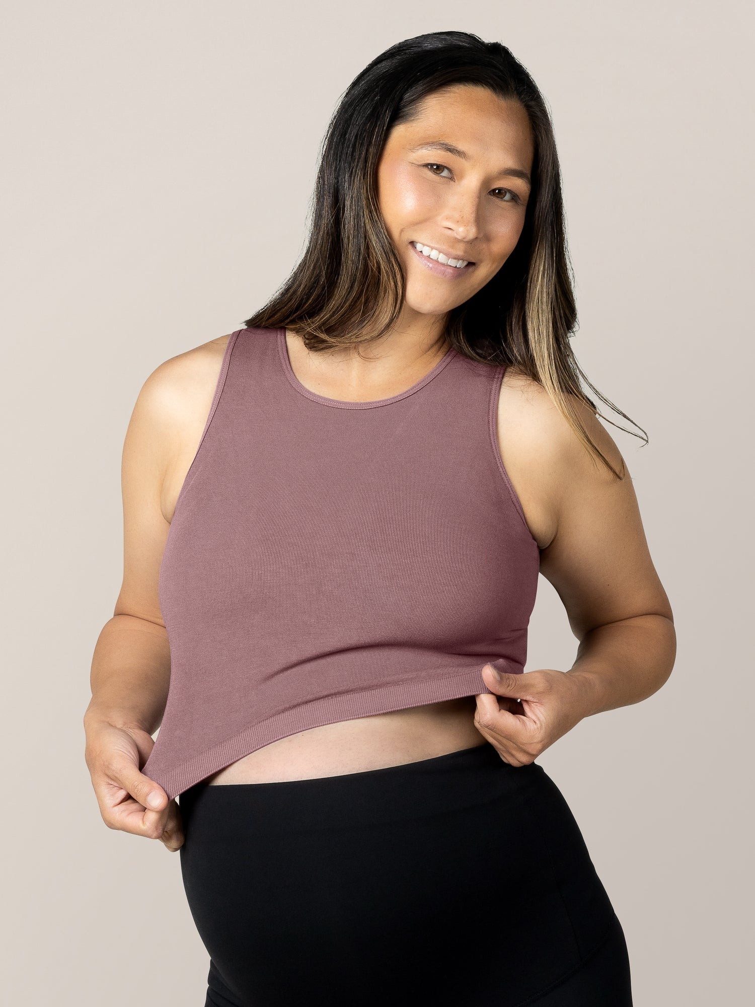 Sublime® Bamboo Maternity & Nursing Longline Bra Top | Twilight