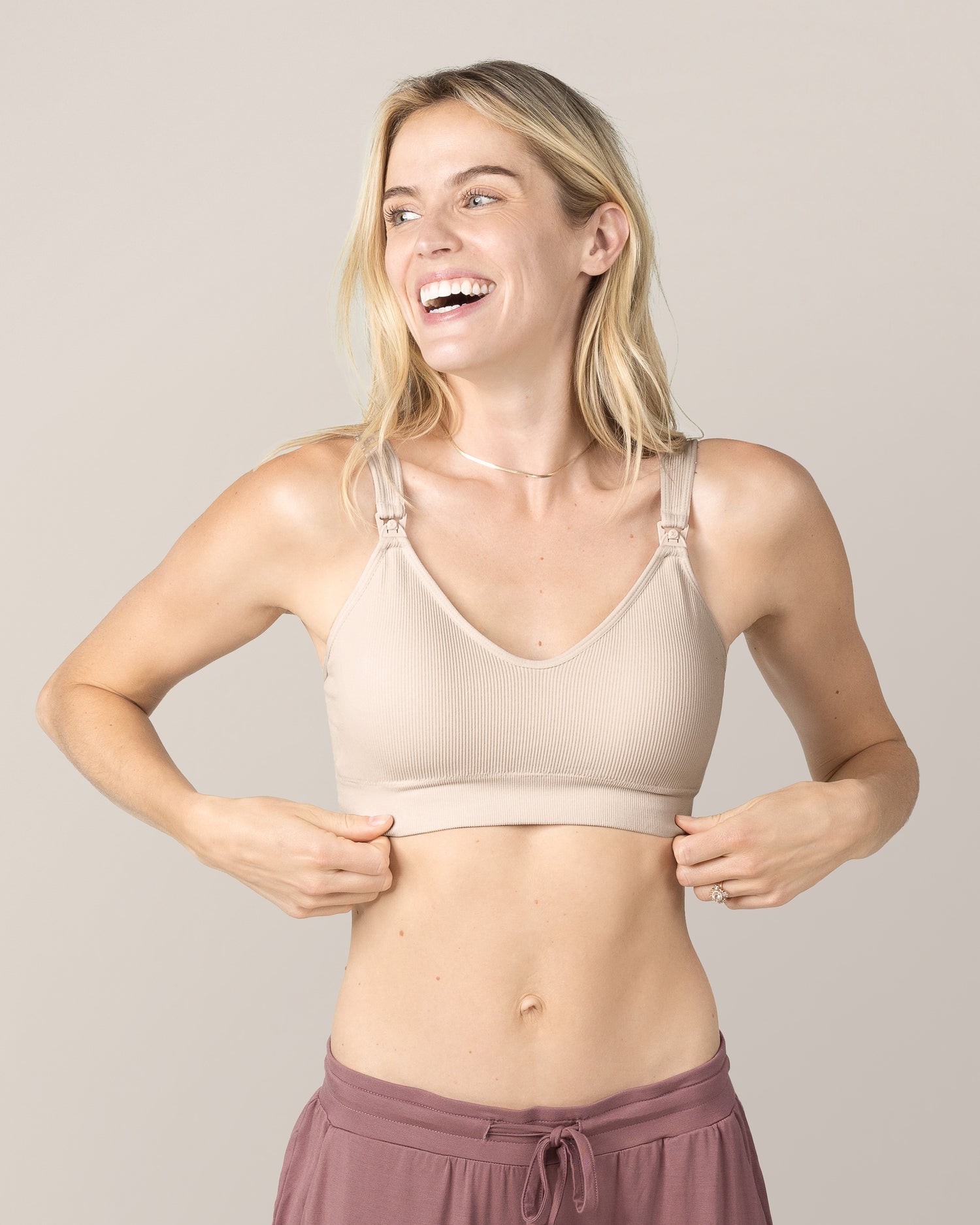 Mia Maternity & Nursing Lounge Bra | Stone