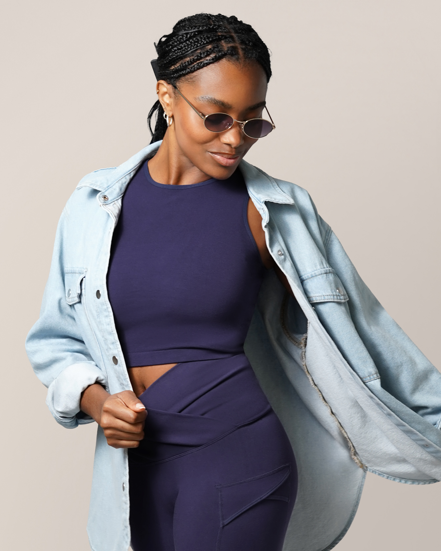 Sublime® Bamboo Maternity & Nursing Longline Bra Top | Navy