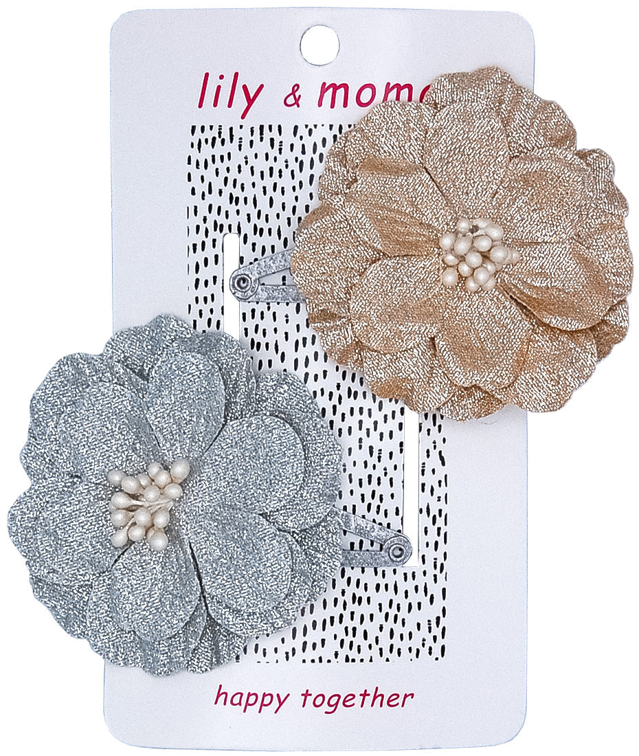 Lotus Flower Hair Clips- Silver And Gold
