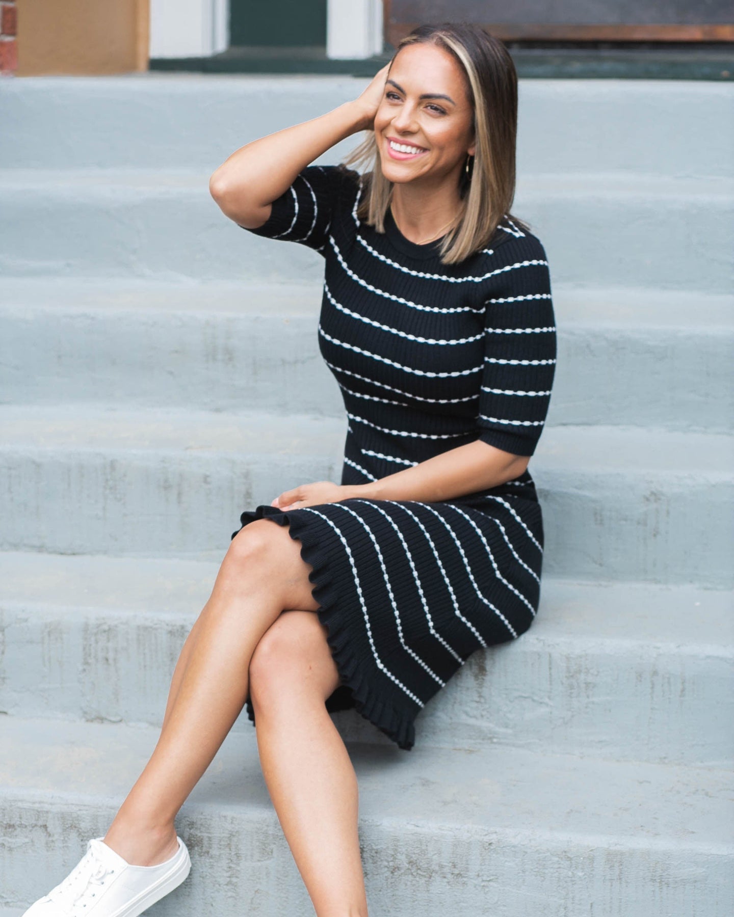 Louie Striped Knit Maternity & Mama Dress