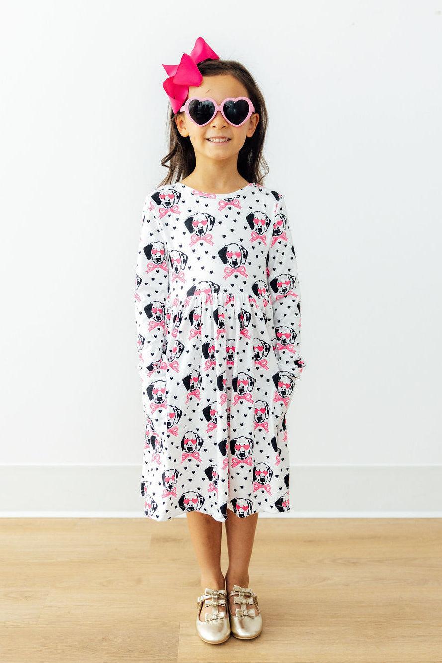Love You Spots L/s Pocket Twirl Dress