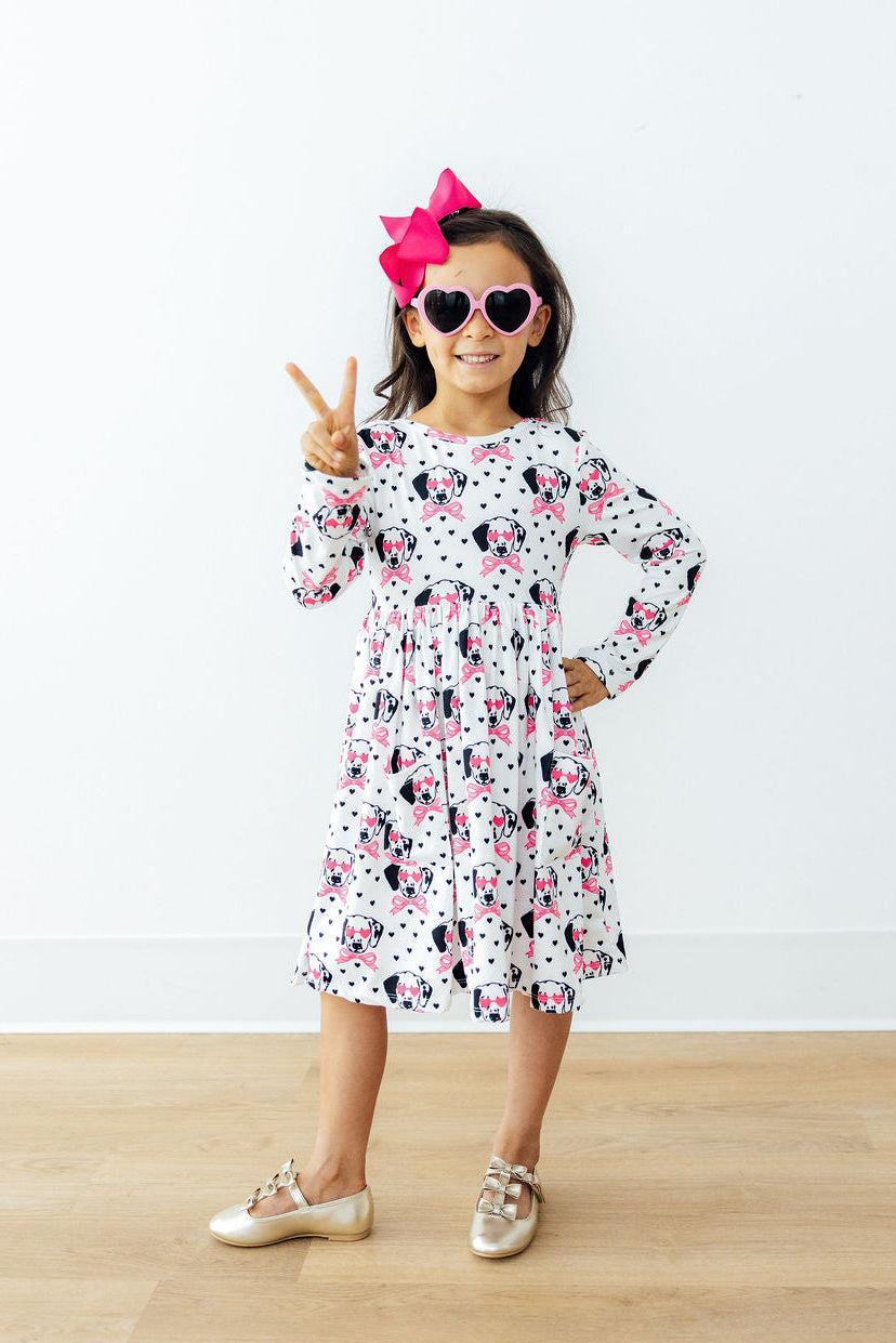 Love You Spots L/s Pocket Twirl Dress