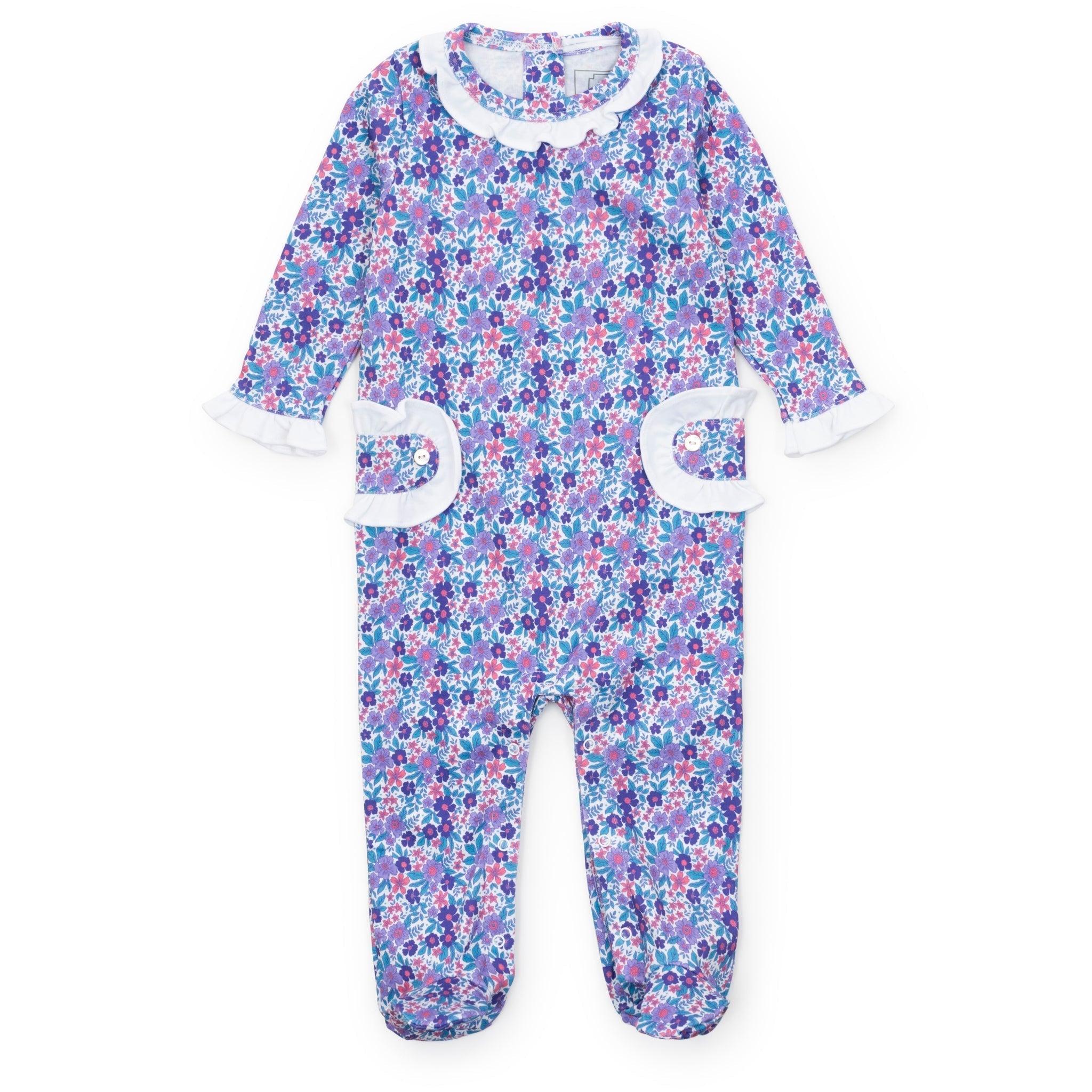 Lucy Girls' Romper - Blackberry Floral