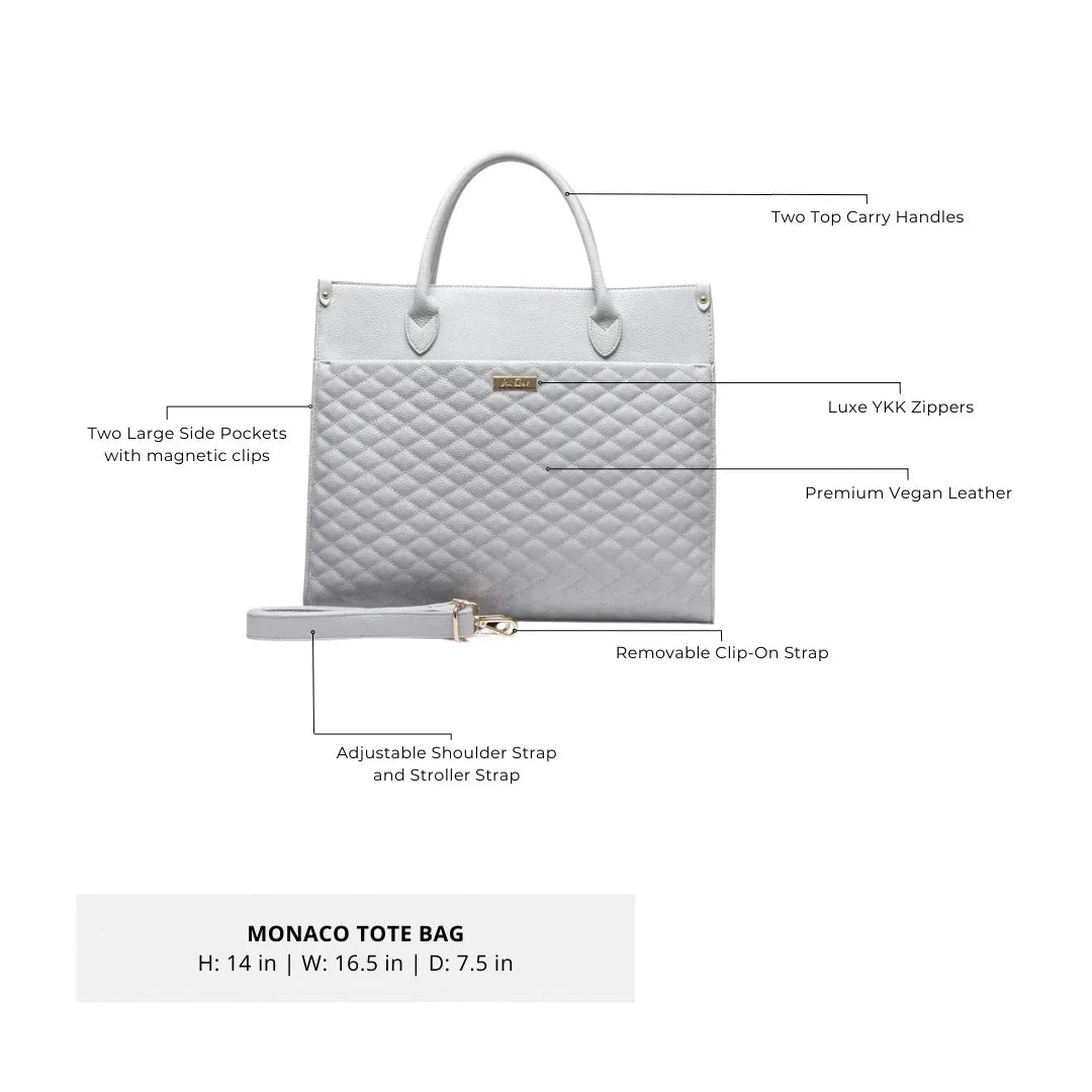 Monaco Tote Bag | Stone Grey