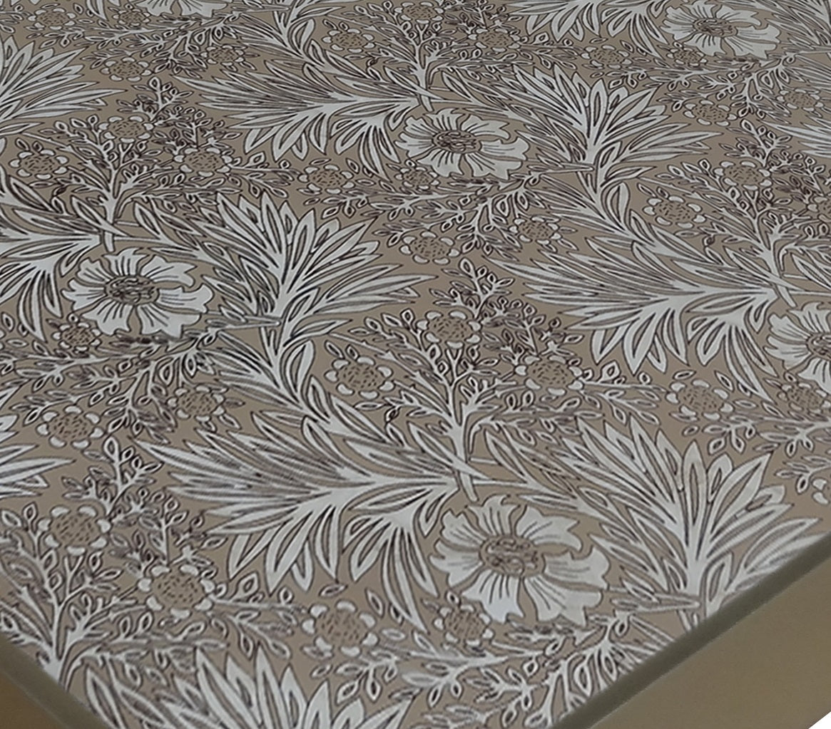 Handmade Reverse Painted Mirror Tray Sand Floral - Extra Large Arcadia Home