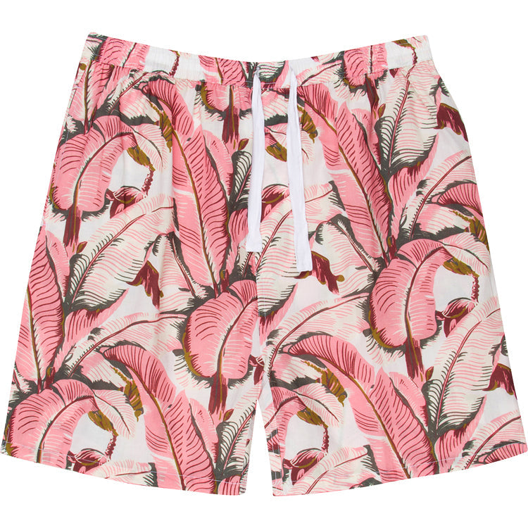 Men's Pink Martinique®, Banana Leaf Sleep Shorts