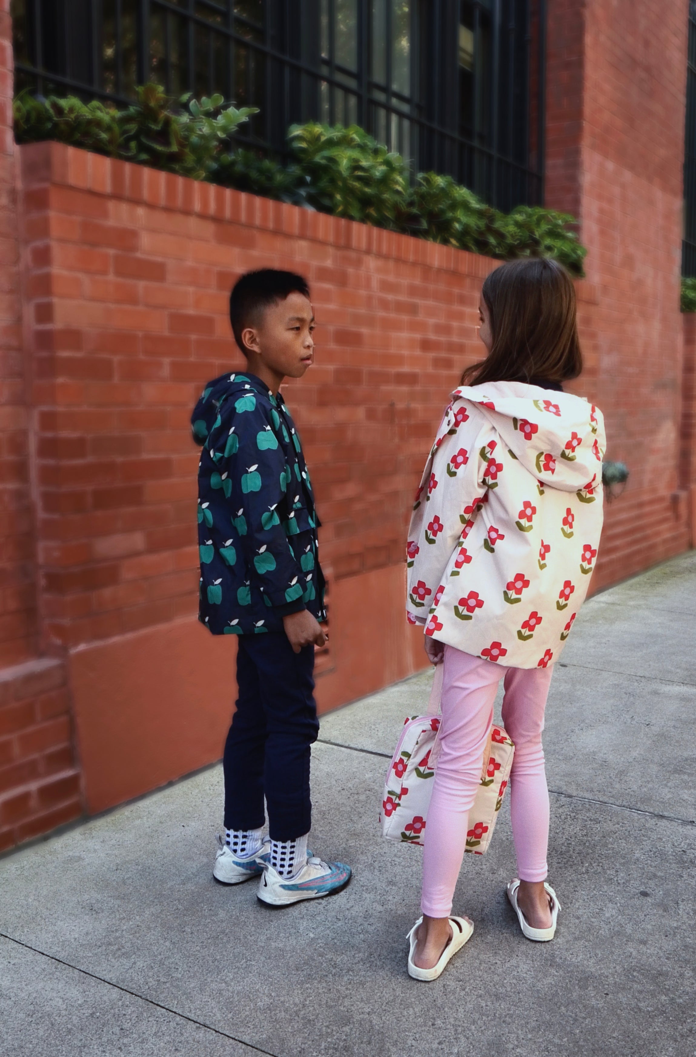 Recycled Fabric Apple Kid Raincoat