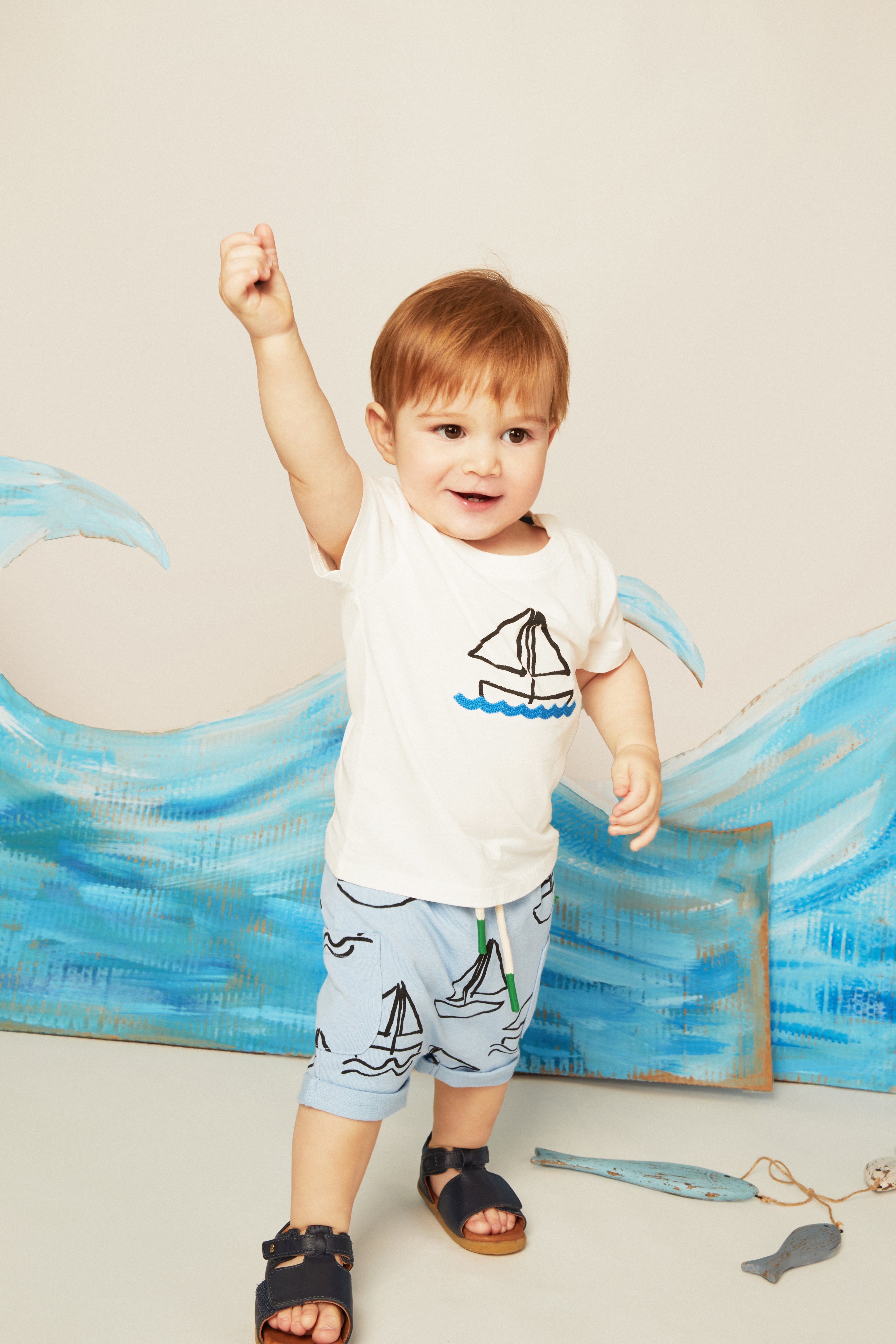 Recycled Cotton Sail Away Baby T-shirt