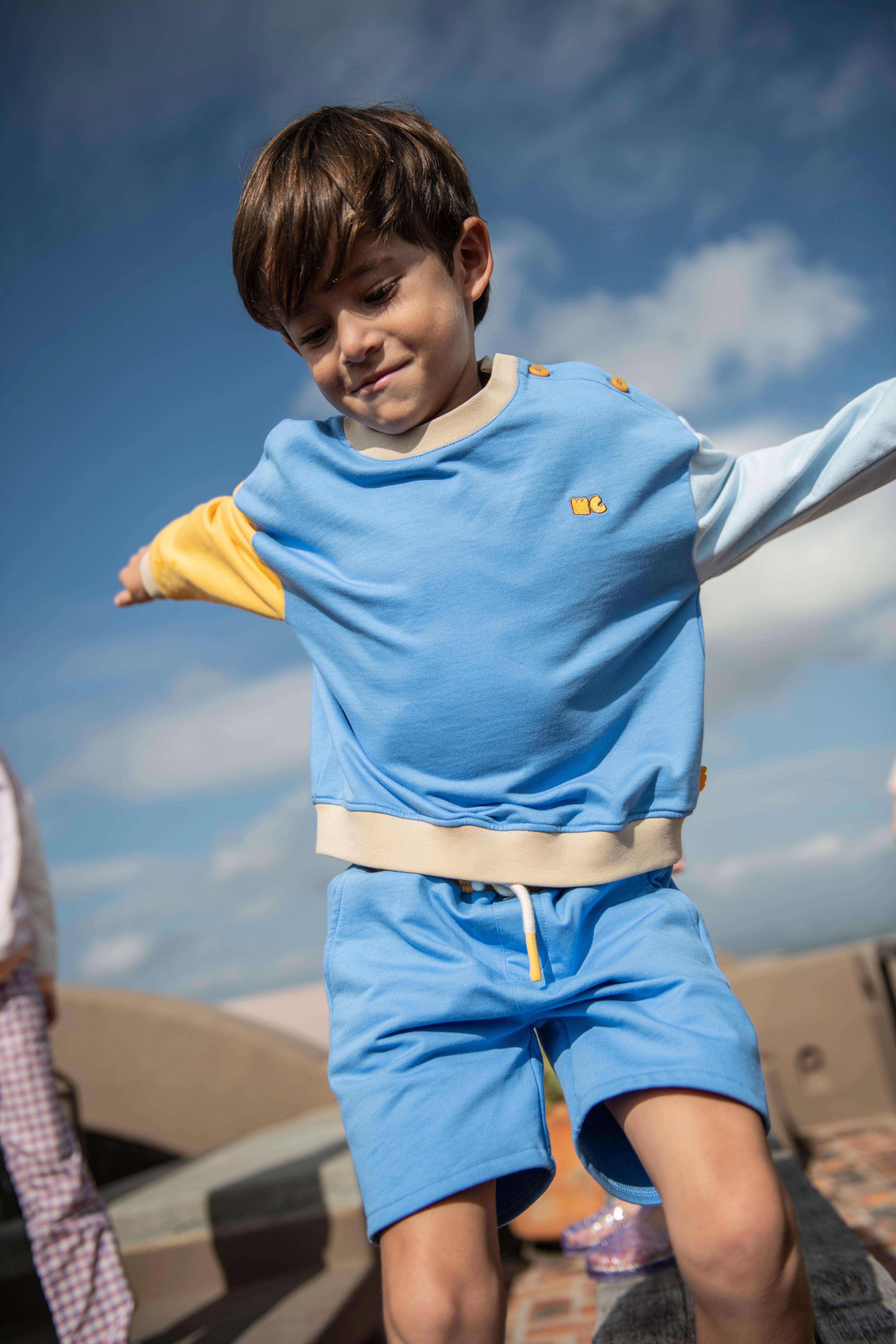 Blue Colorblock Sweatshirt
