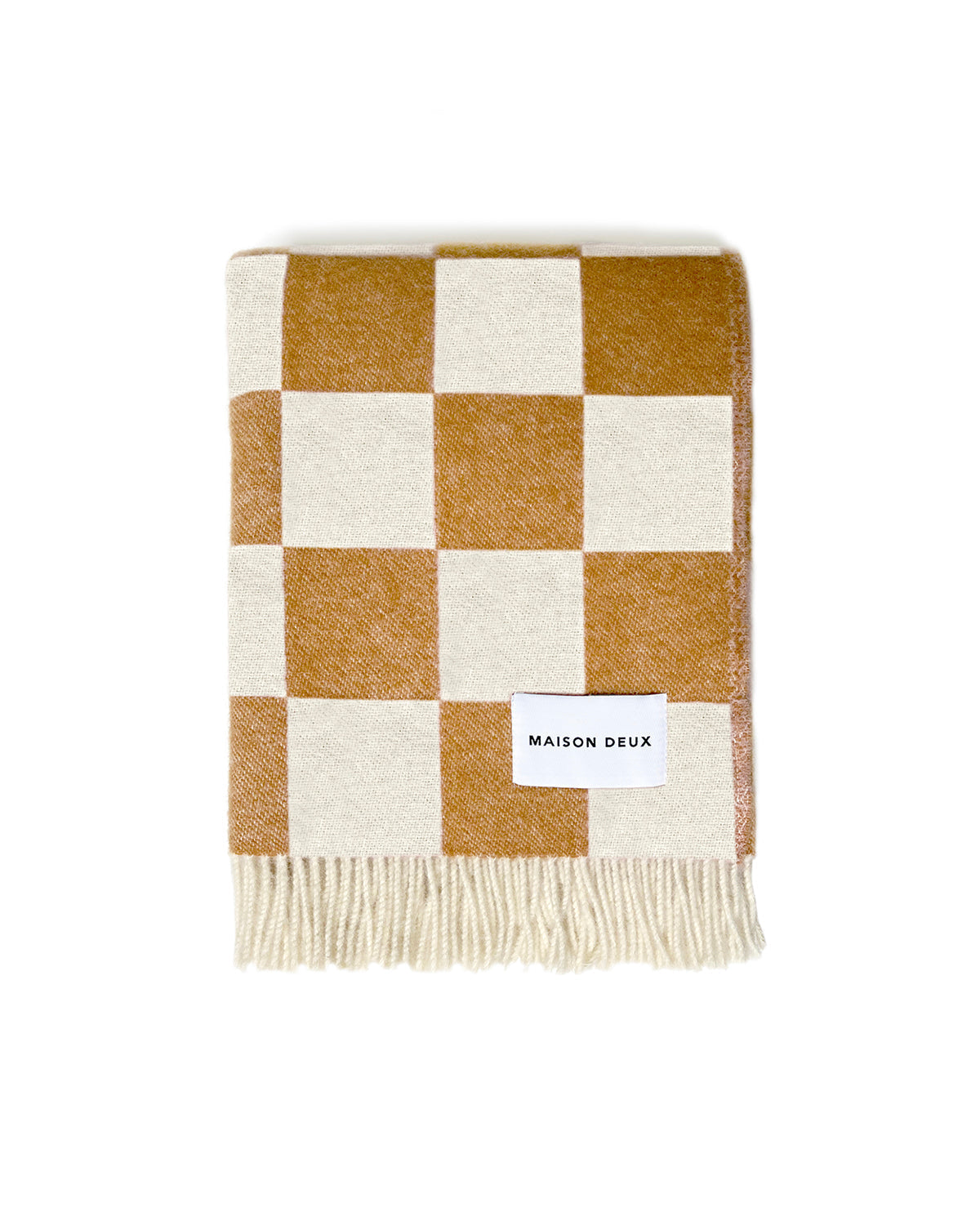 Blanket Checkerboard Terra Brown / White 4.25 X 6.5 Ft