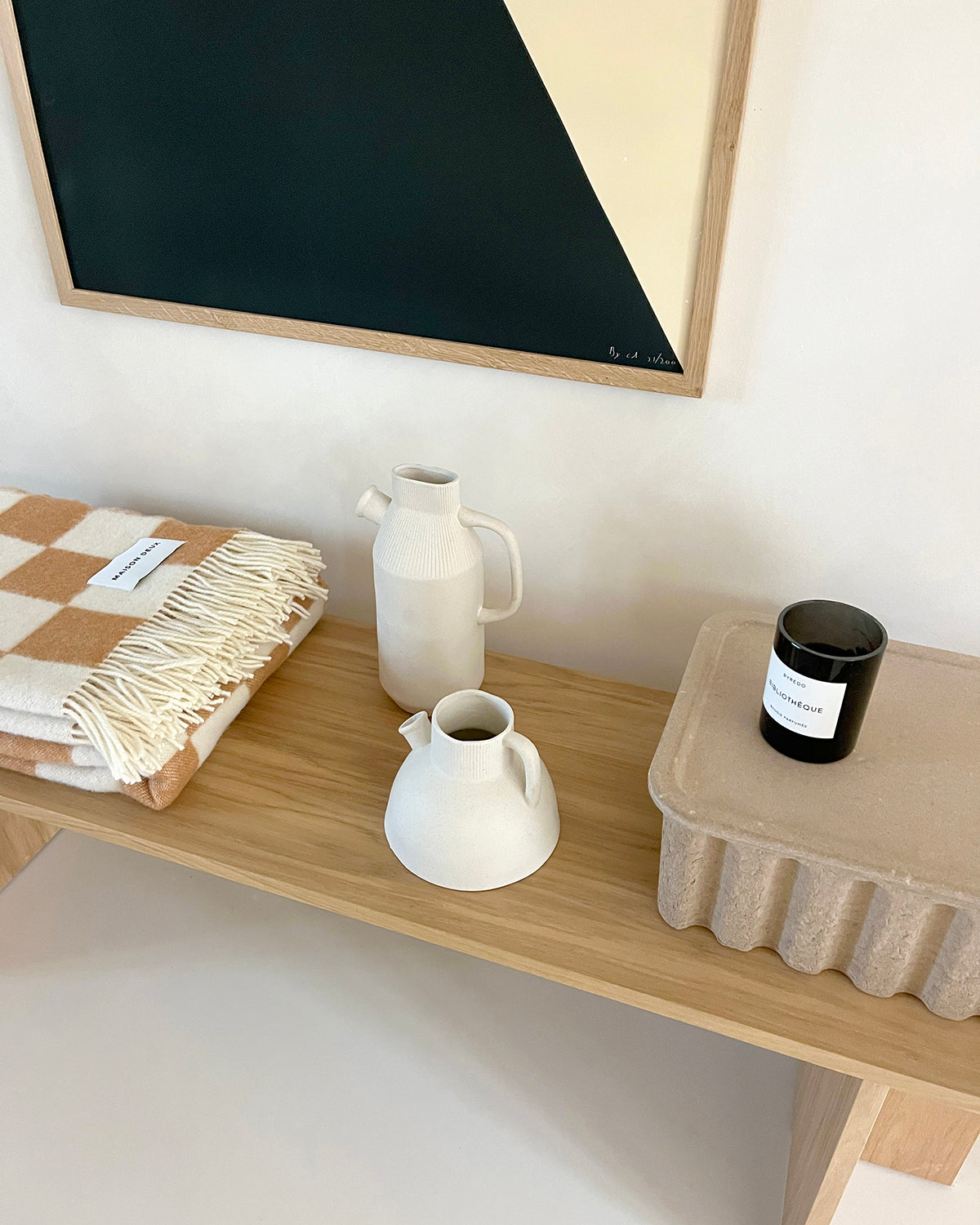 Blanket Checkerboard Terra Brown / White 4.25 X 6.5 Ft