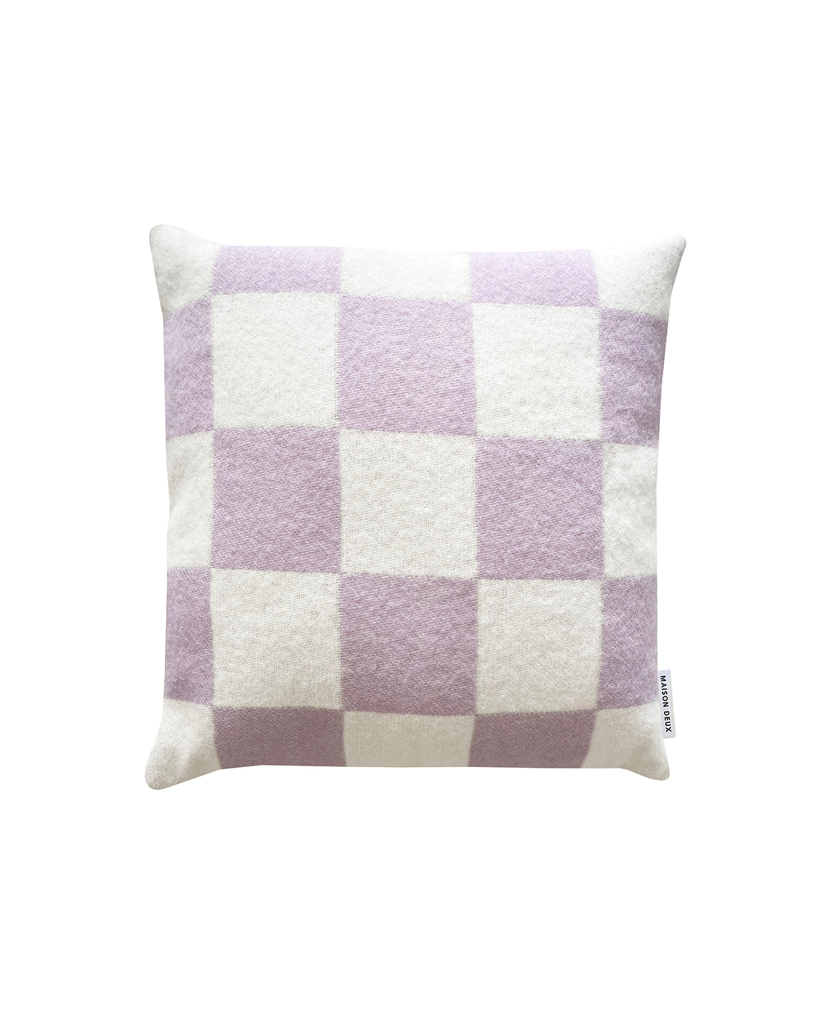 Maison Deux Cushion Checkerboard Lilac / White 1.65 X 1.65 Ft
