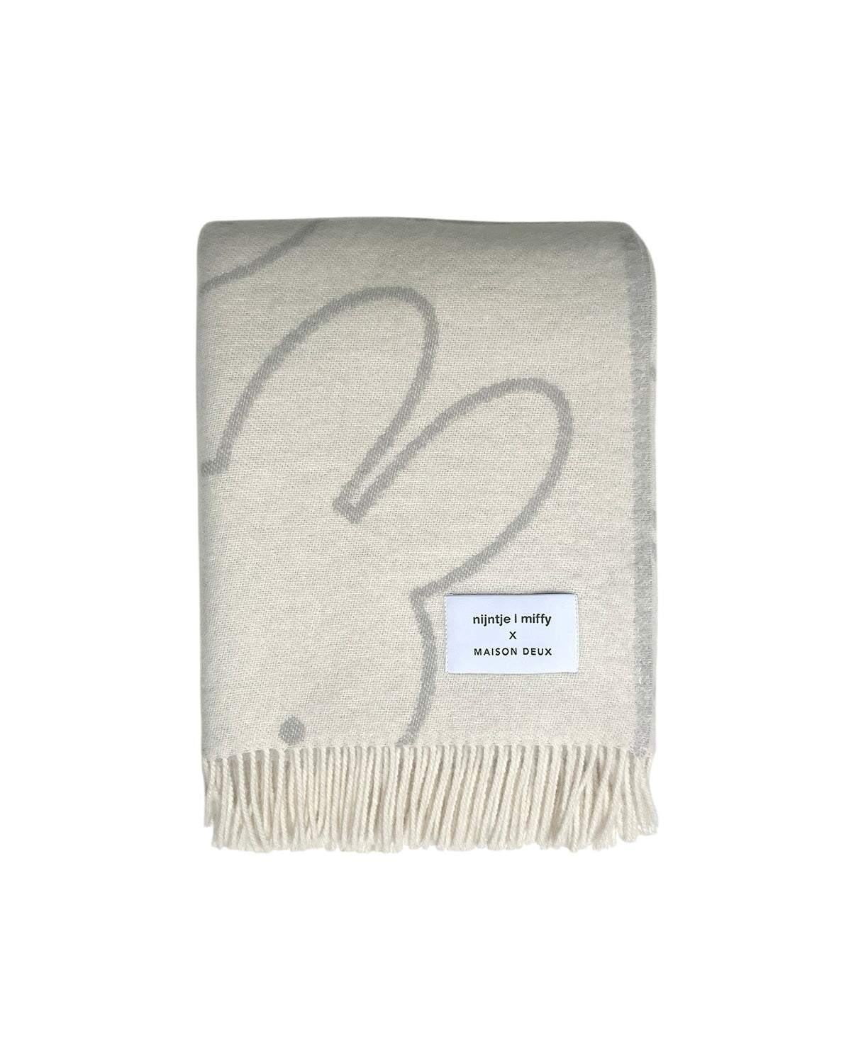 Blanket Miffy Cloud White / Grey Print 4.25 X 6.5 Ft